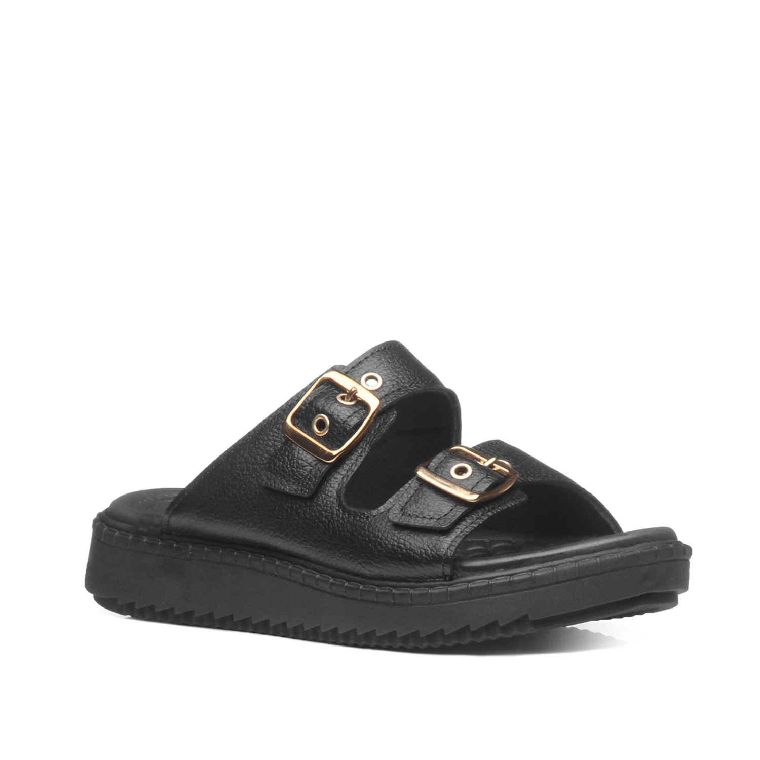 Chinelo Pegada Feminino em Couro Preto 233662-06 Preto 2
