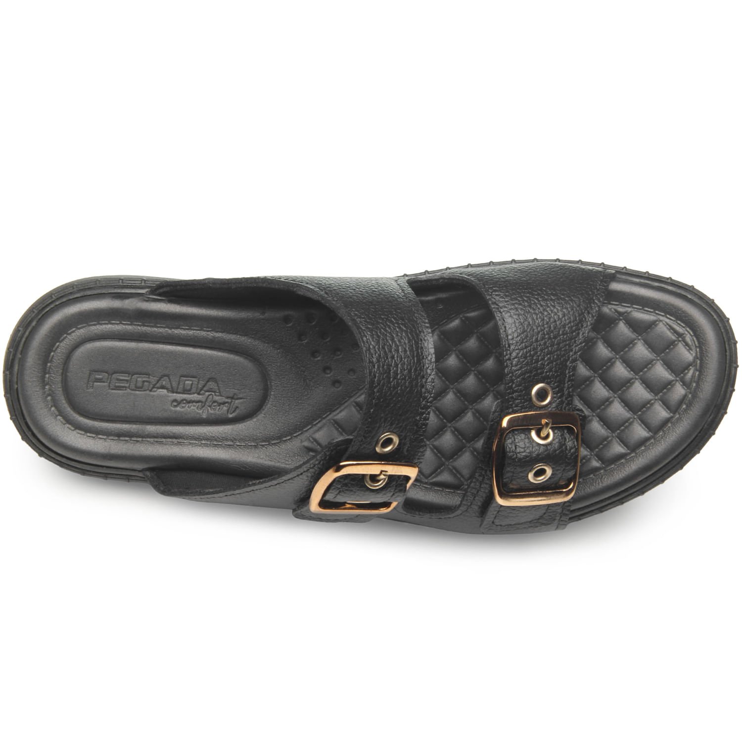 Chinelo Pegada Feminino em Couro Preto 233662-06 Preto 5