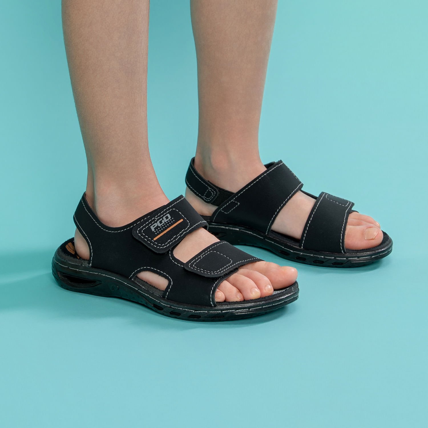 Sandália Pegada Infantil em Microfibra Preto 373208-05 Preto 2