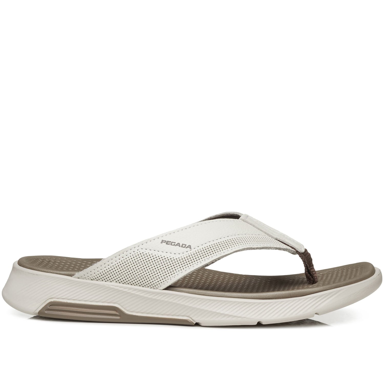 Chinelo Pegada Masculino em Couro Milk 134701-02