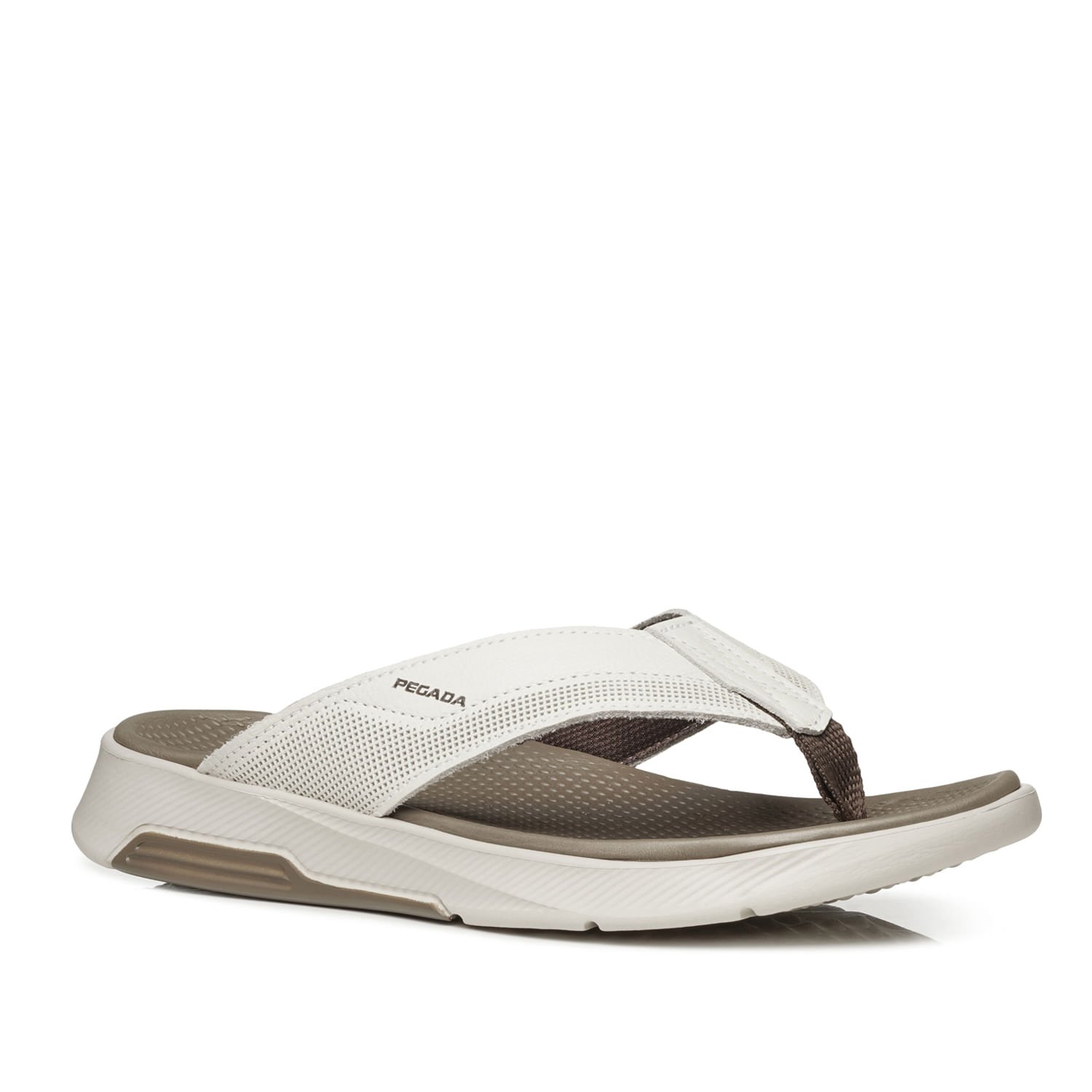 Chinelo Pegada Masculino em Couro Milk 134701-02 Bege 2