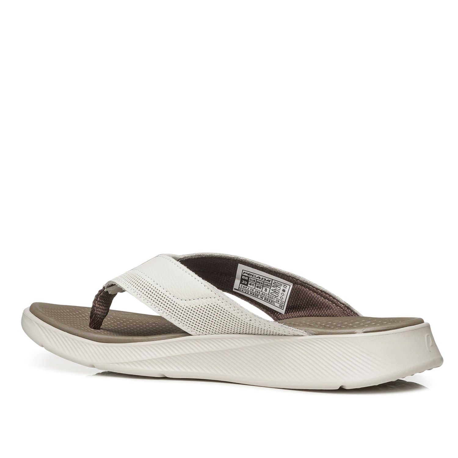 Chinelo Pegada Masculino em Couro Milk 134701-02 Bege 3