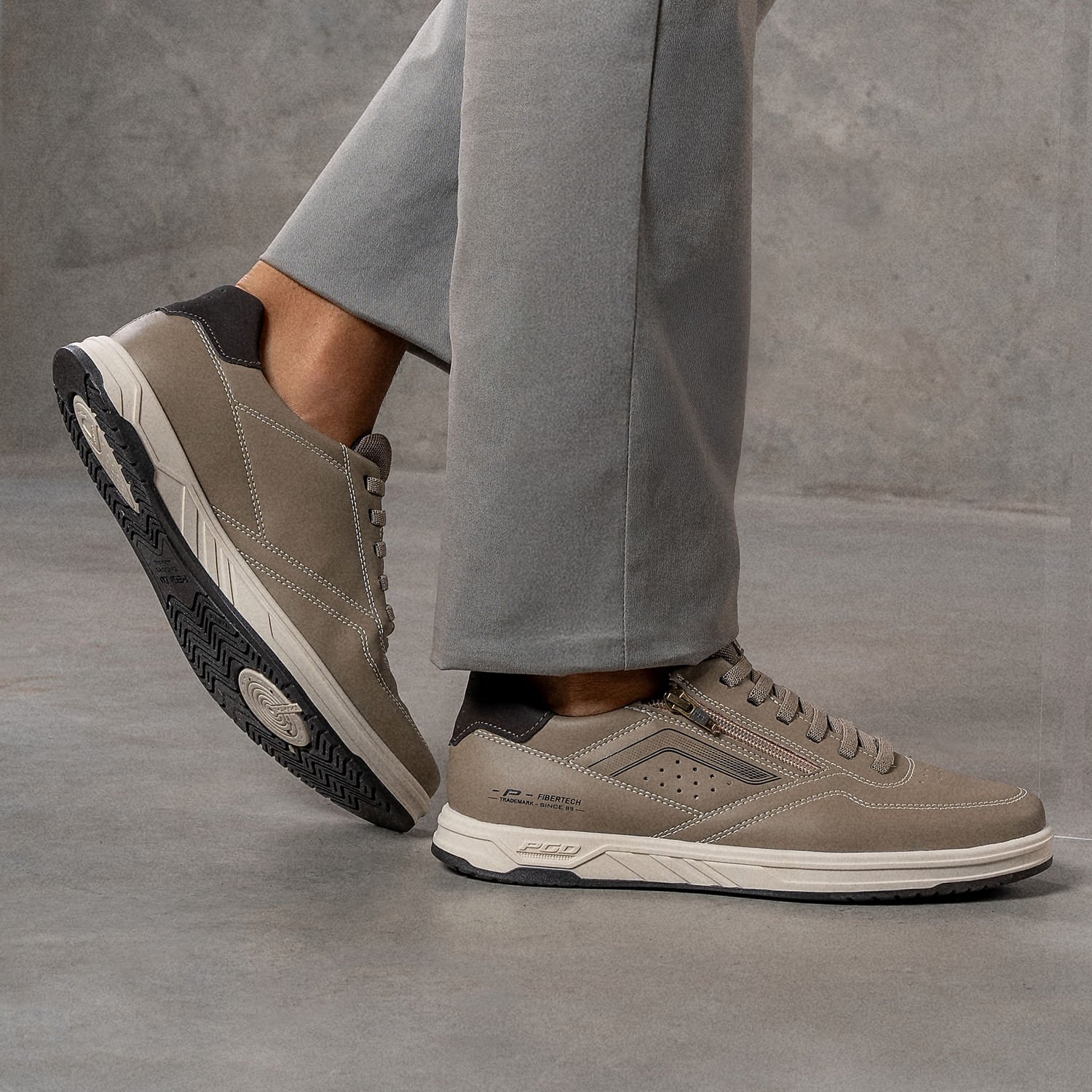 Sapatênis Pegada Masculino em Microfibra Areia 172005-03 Areia 2