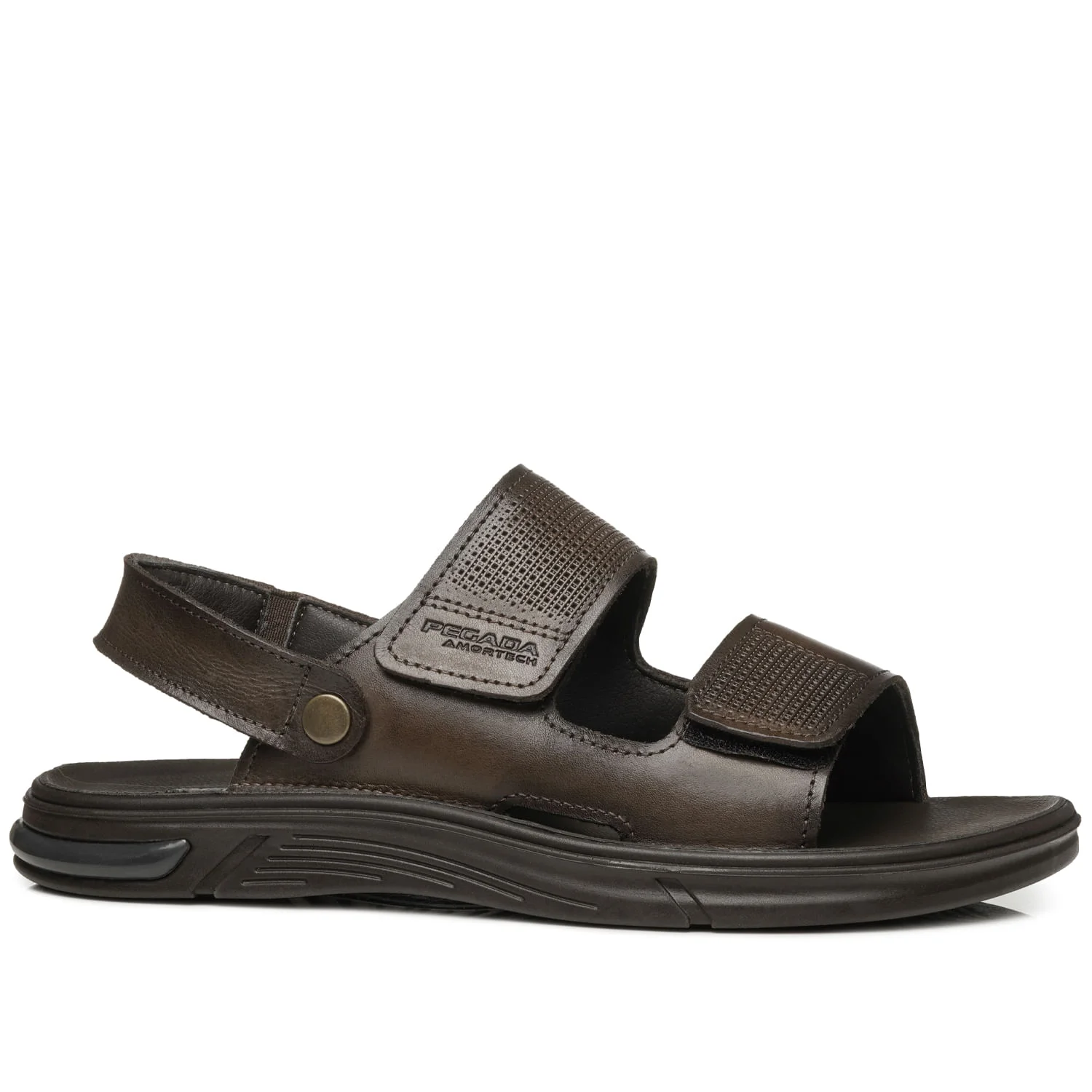 Sandália Pegada Masculino em Couro Cravo 134402-02