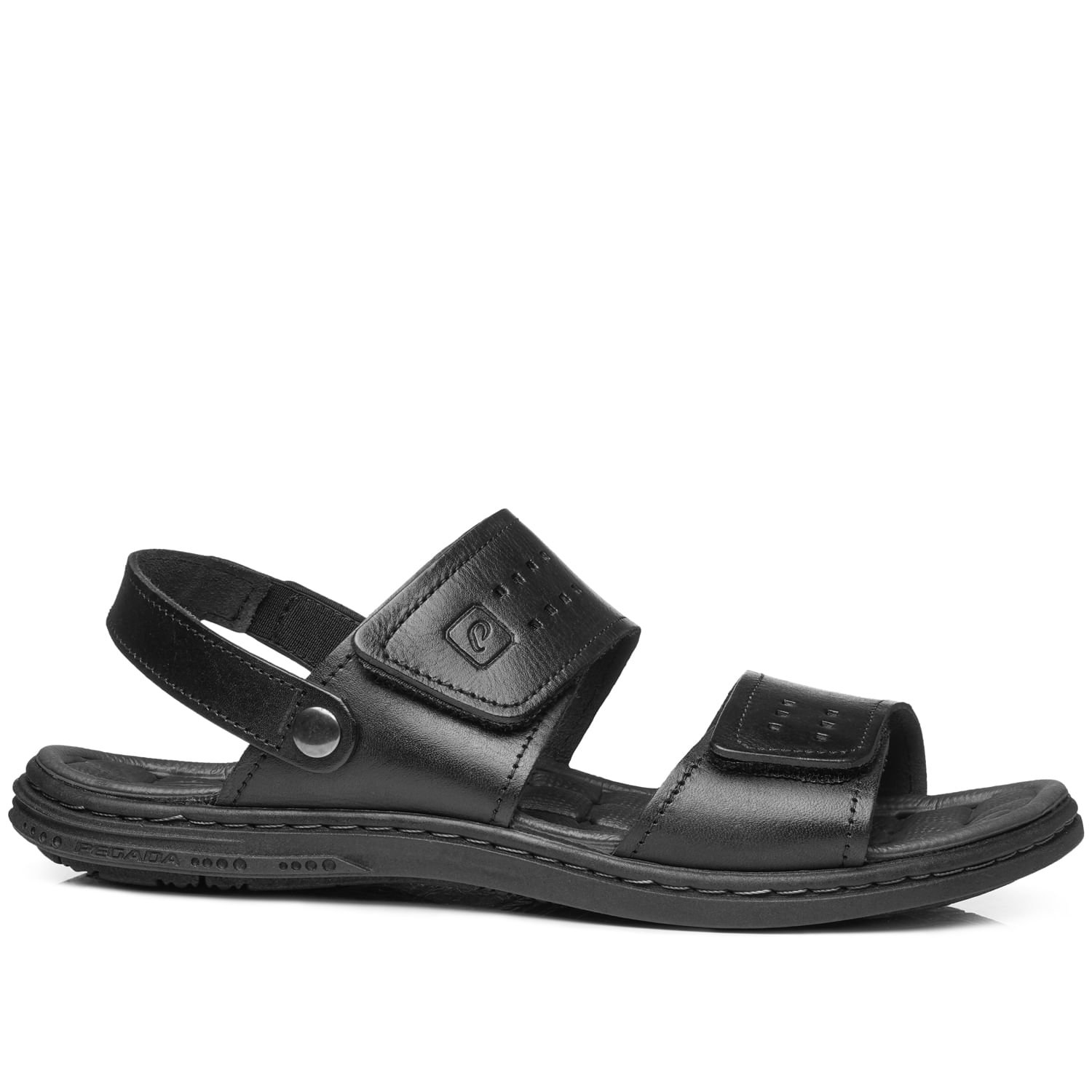 Sandália Pegada Masculino em Couro Preto 131288-03