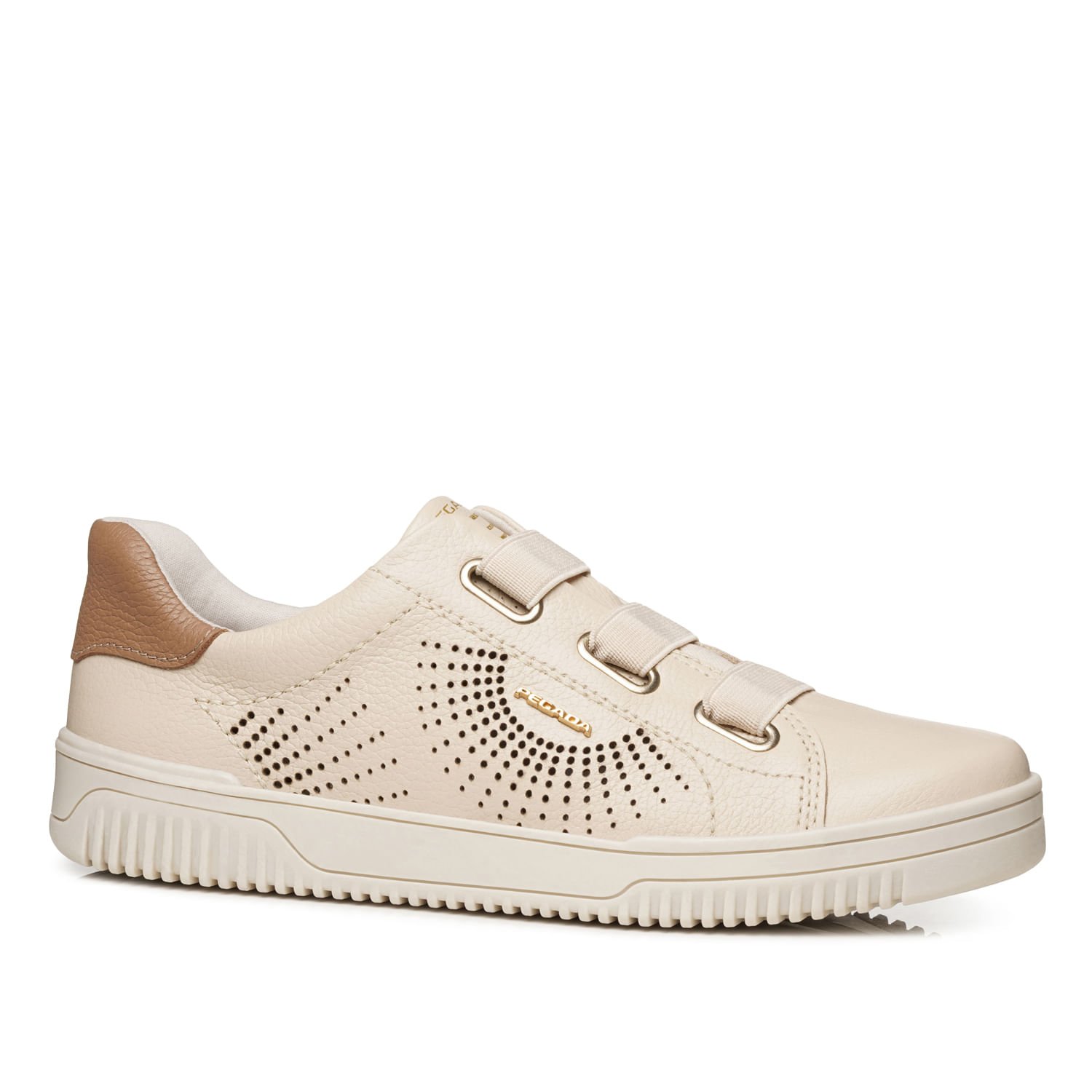 Tênis Pegada Feminino em Couro Off White 211802-02