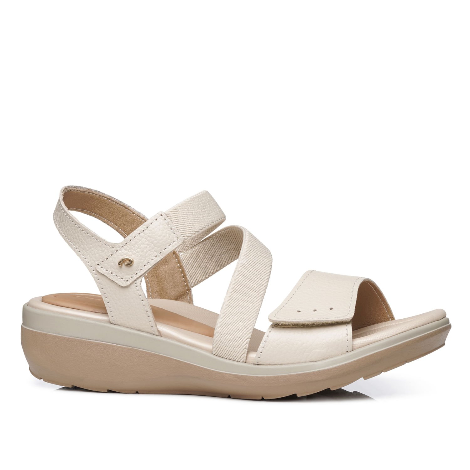 Sandália Pegada Feminino em Couro Off White 232711-01