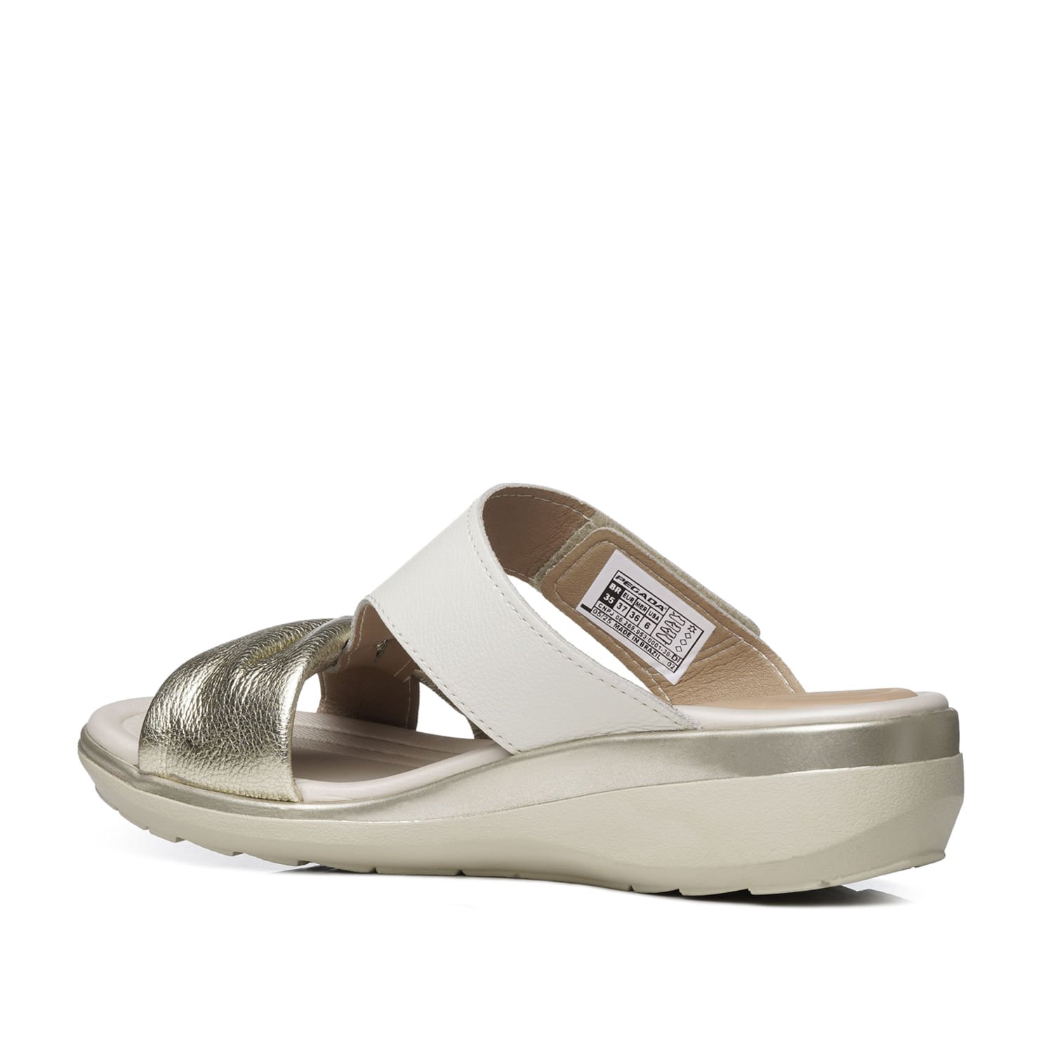 Chinelo Pegada Feminino em Couro Milk 232712-05 Prata 3