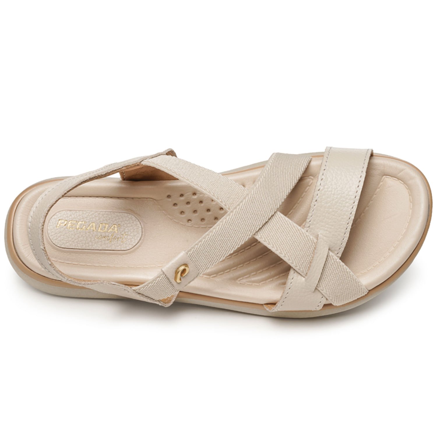 Sandália Pegada Feminino em Couro Off White 232838-01 Bege 6