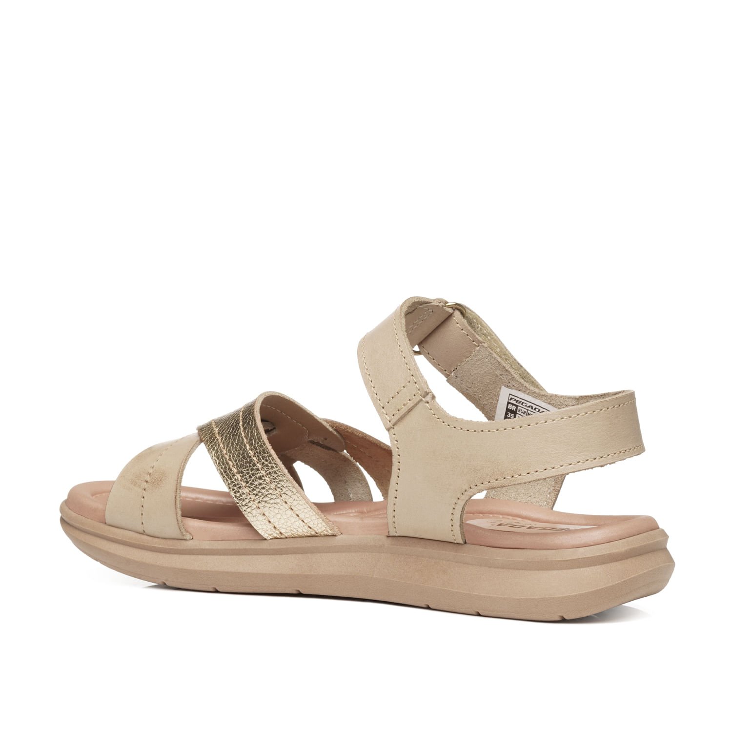 Sandália Pegada Feminino em Couro Cream 232854-01 Bege 3