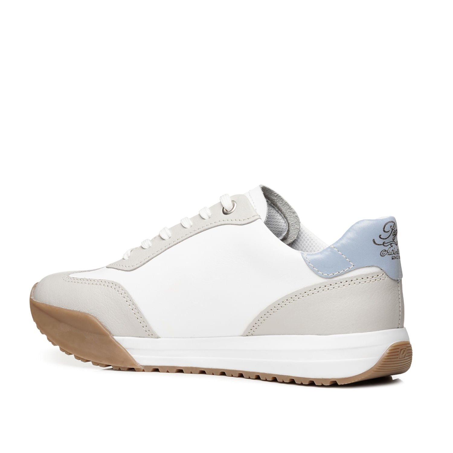Tênis Pegada Feminino em Couro Branco 213001-03 Branco/Cinza/Azul 4
