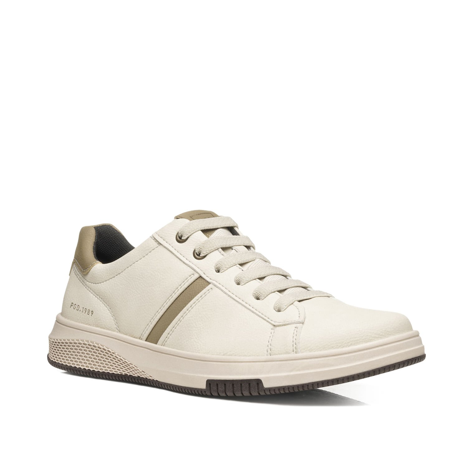 Sapatênis Pegada Masculino em Microfibra Milk 172402-03 Bege 2