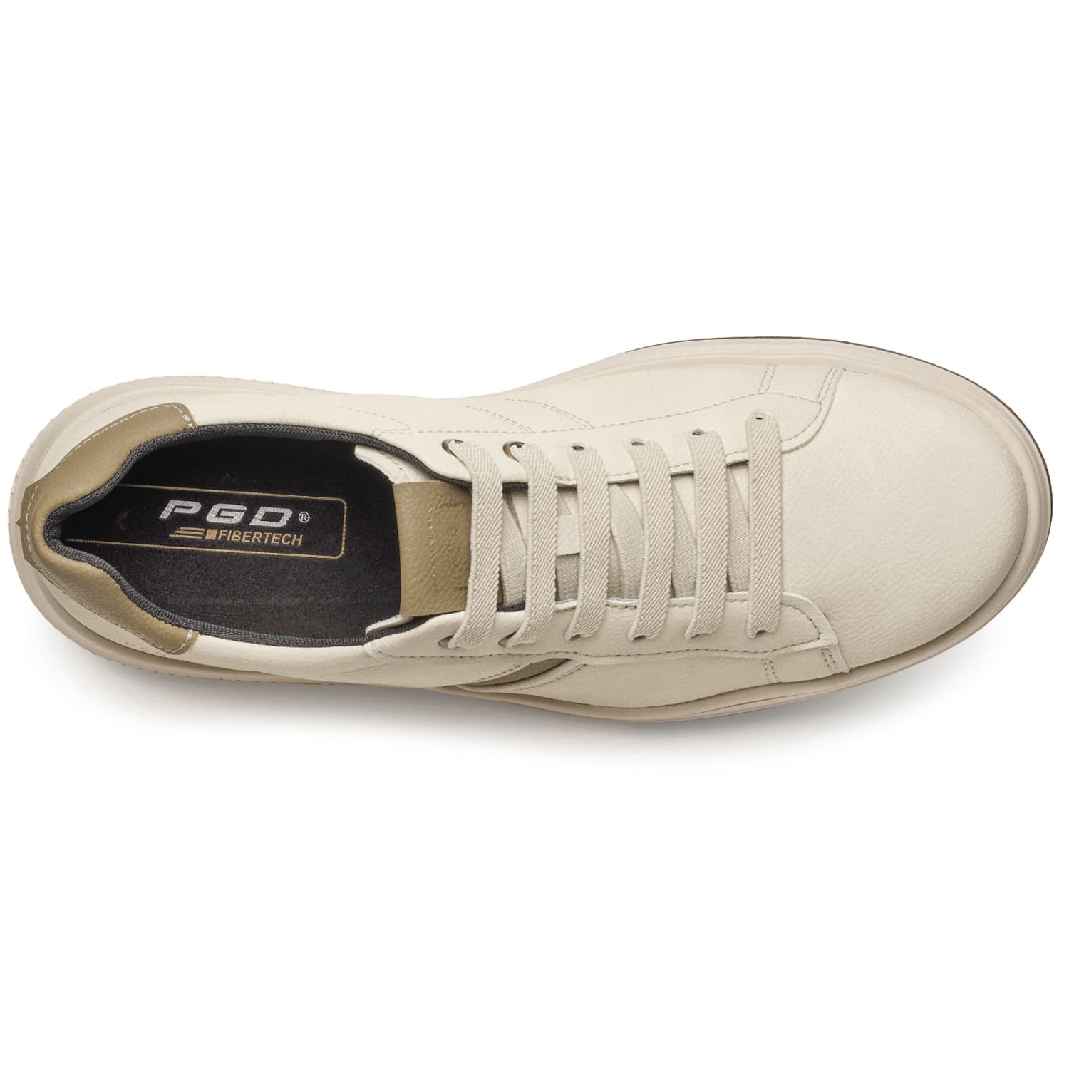 Sapatênis Pegada Masculino em Microfibra Milk 172402-03 Bege 5