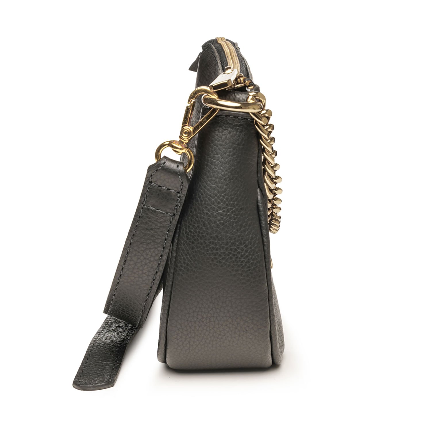 Bolsa Pegada Feminina Tiracolo em Couro Preto BO210009-01 Preto 3