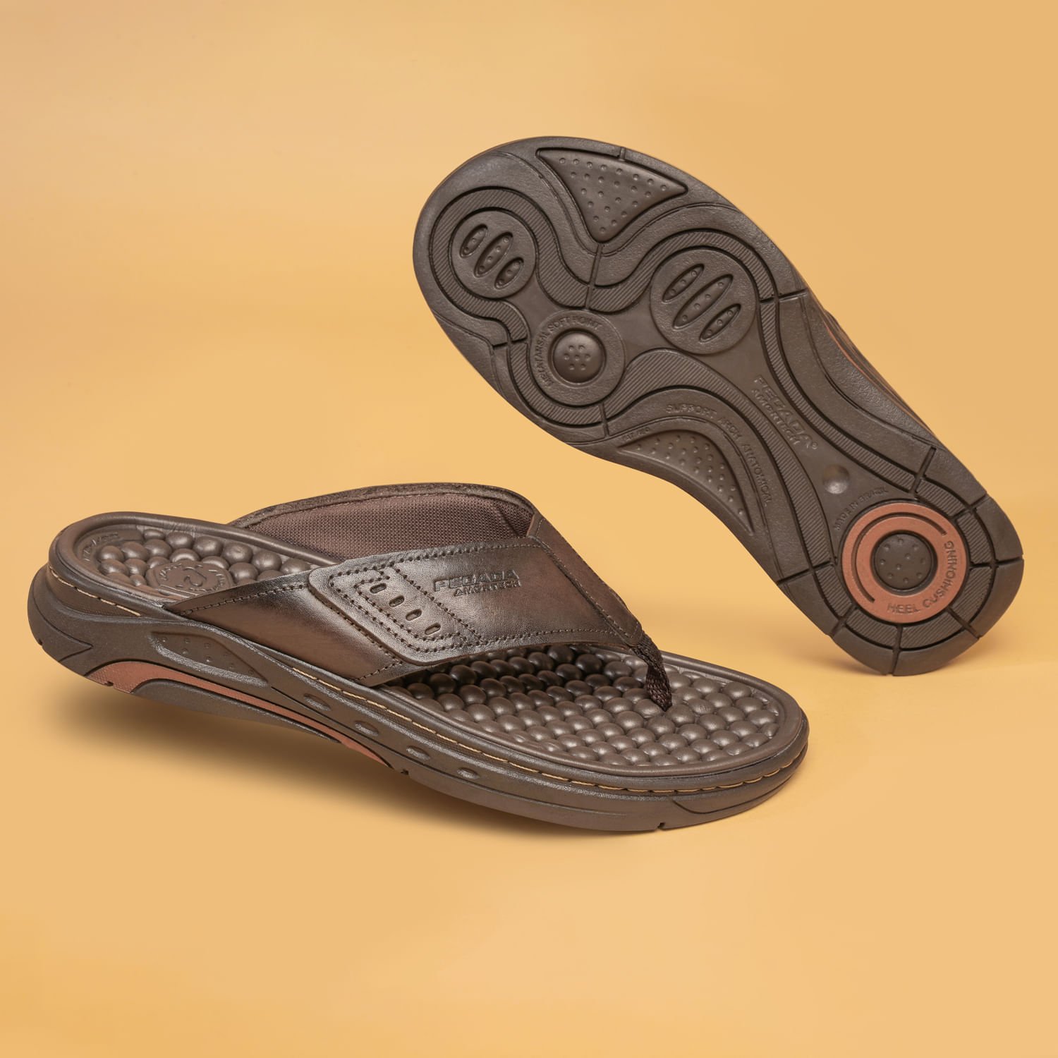 Chinelo Pegada Masculino em Couro Cravo 134551-02 Cravo 2