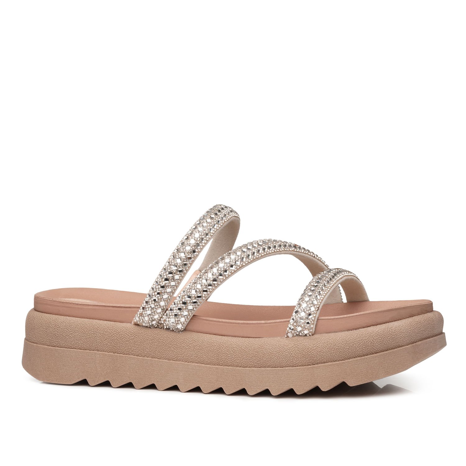 Chinelo Pegada Feminino em Couro Cristal 234454-02