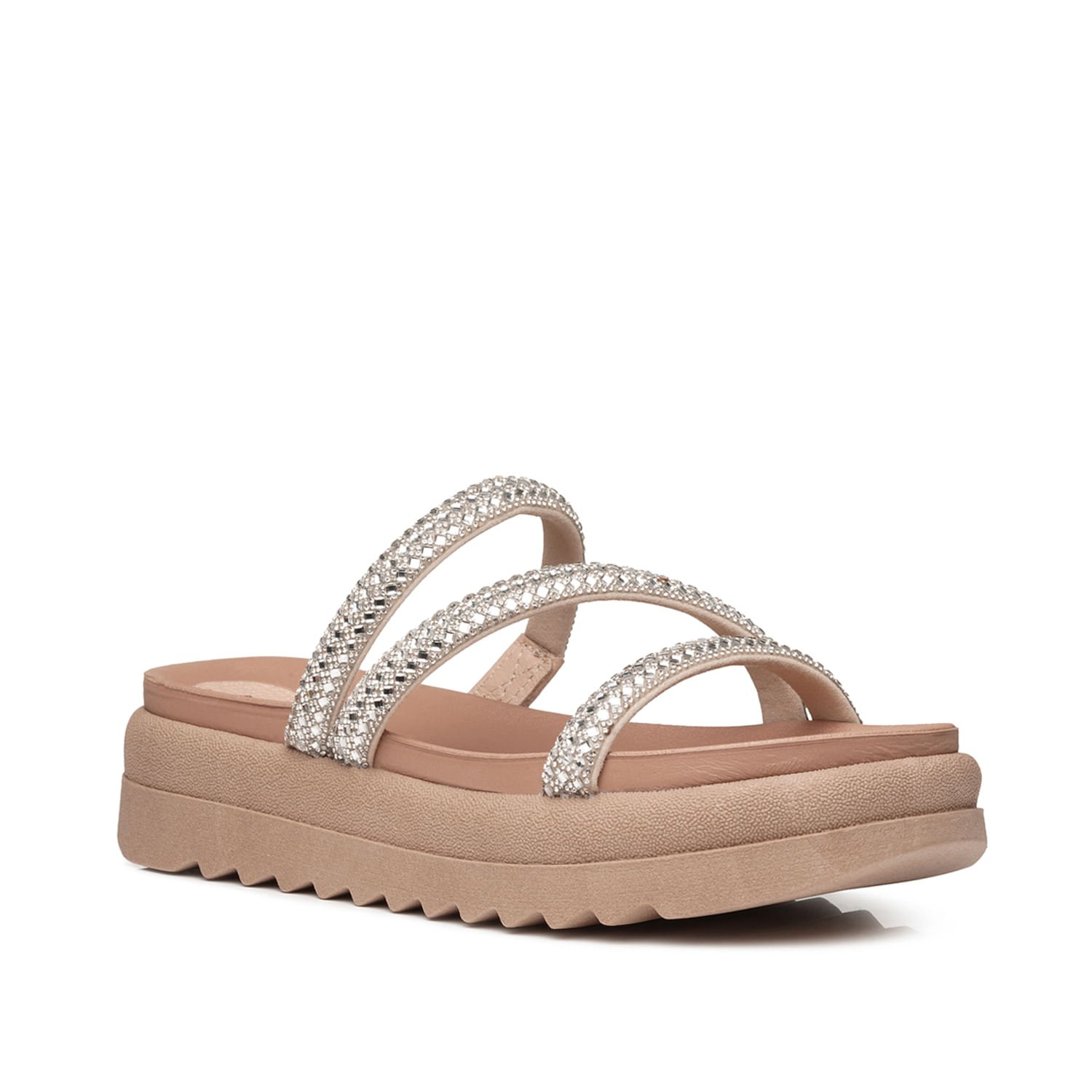 Chinelo Pegada Feminino em Couro Cristal 234454-02 Bege 2