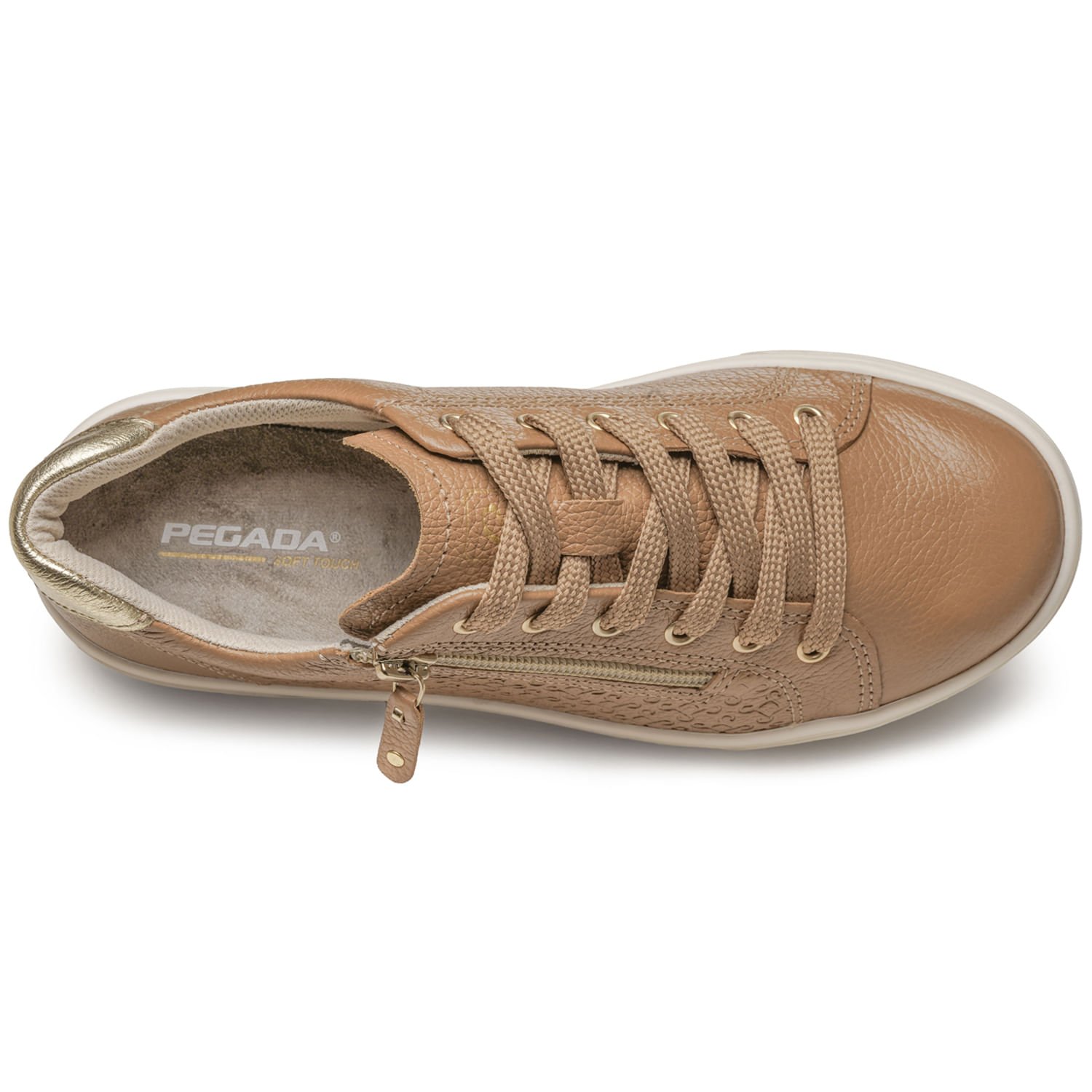 Tênis Pegada Feminino em Couro Caramelo 211163-03 Caramelo 5