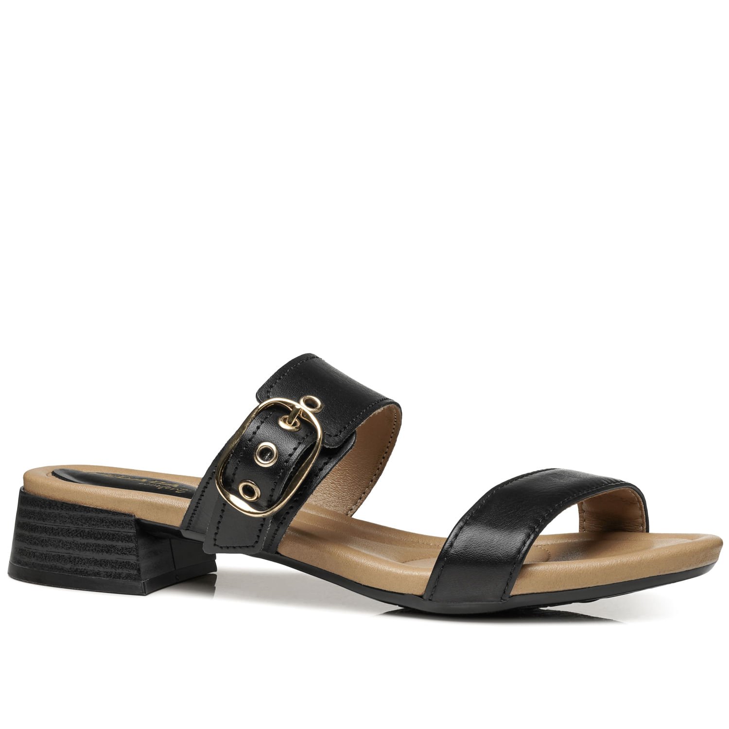 Sandália Pegada Feminino em Couro Preto 234606-04 Preto 1