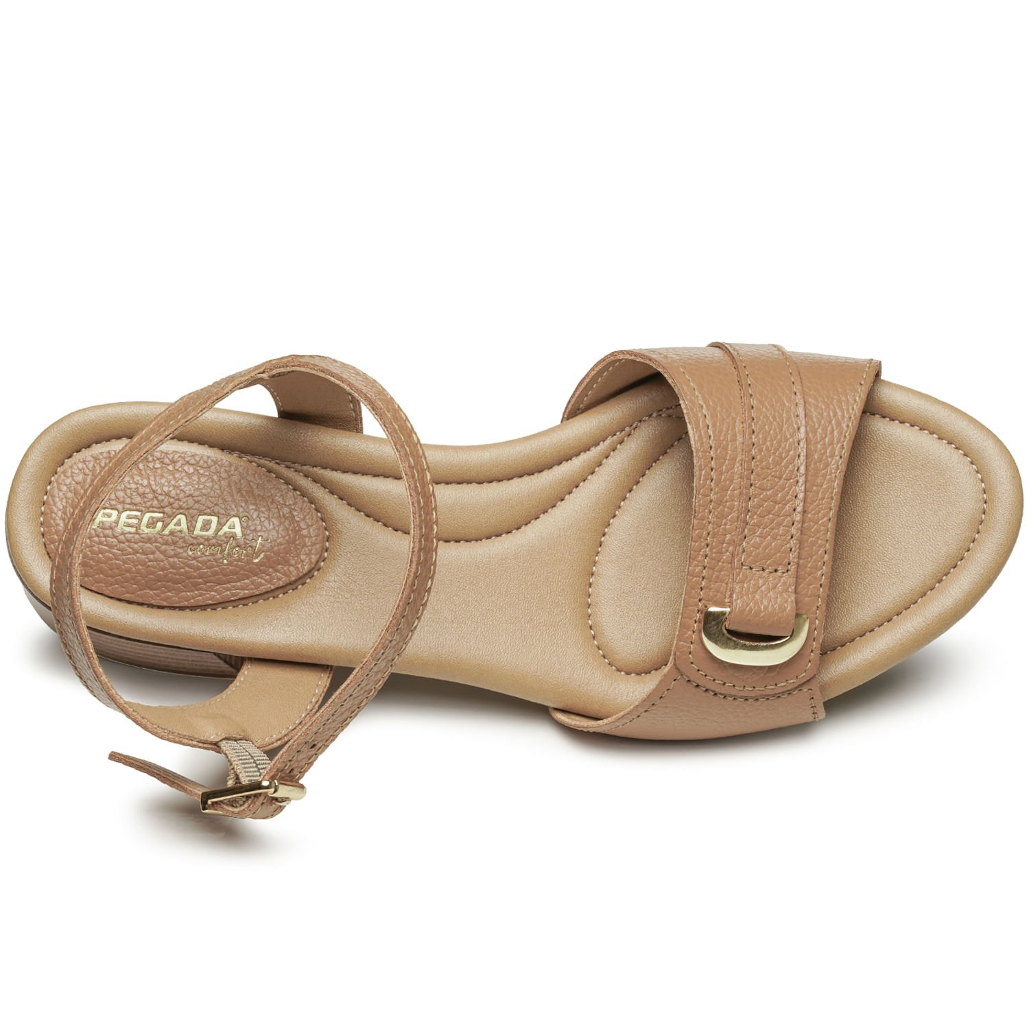 Sandália Pegada Feminino em Couro Caramelo 234607-02 Caramelo 5