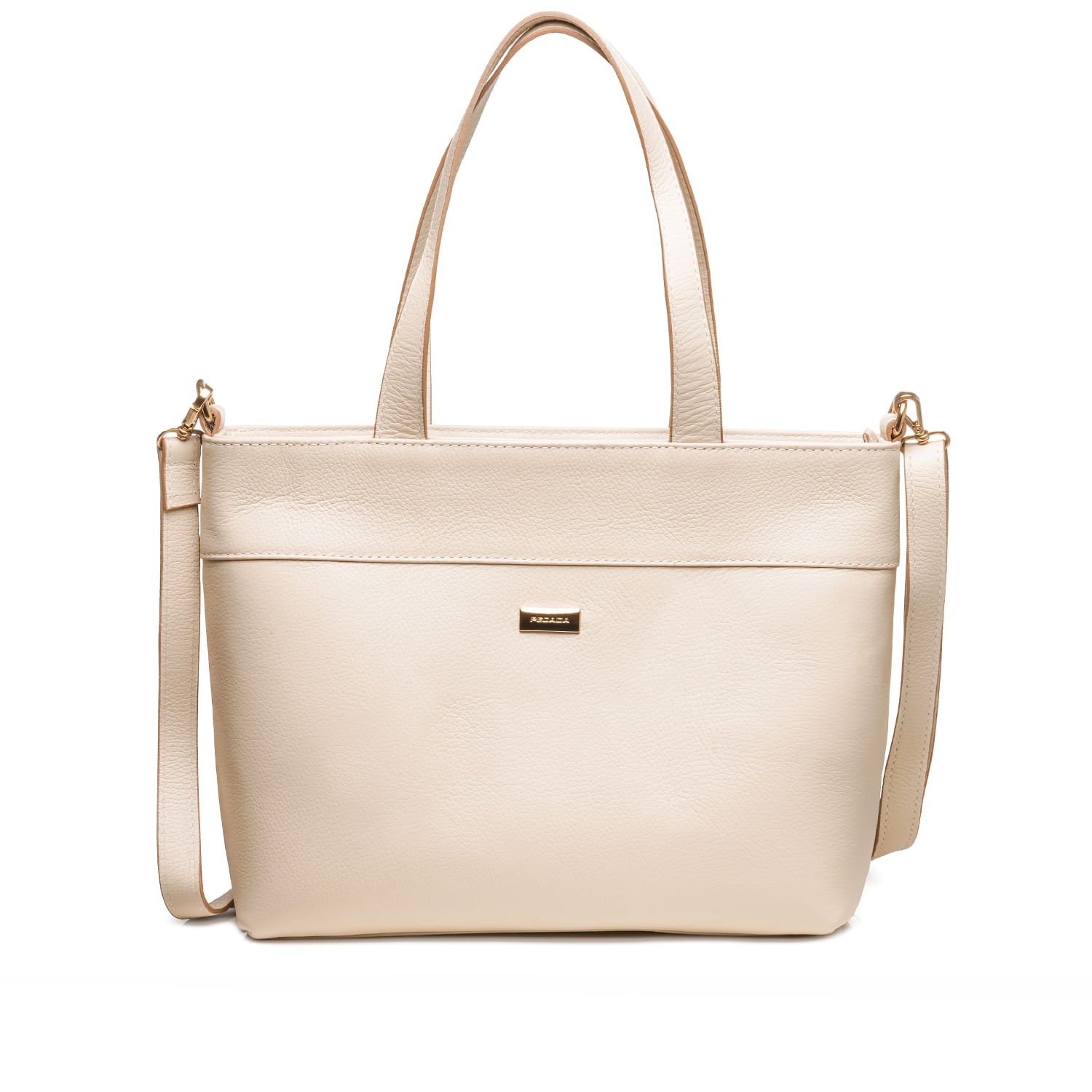 Bolsa Pegada Feminina Shopping em Couro Off White BO210014-03