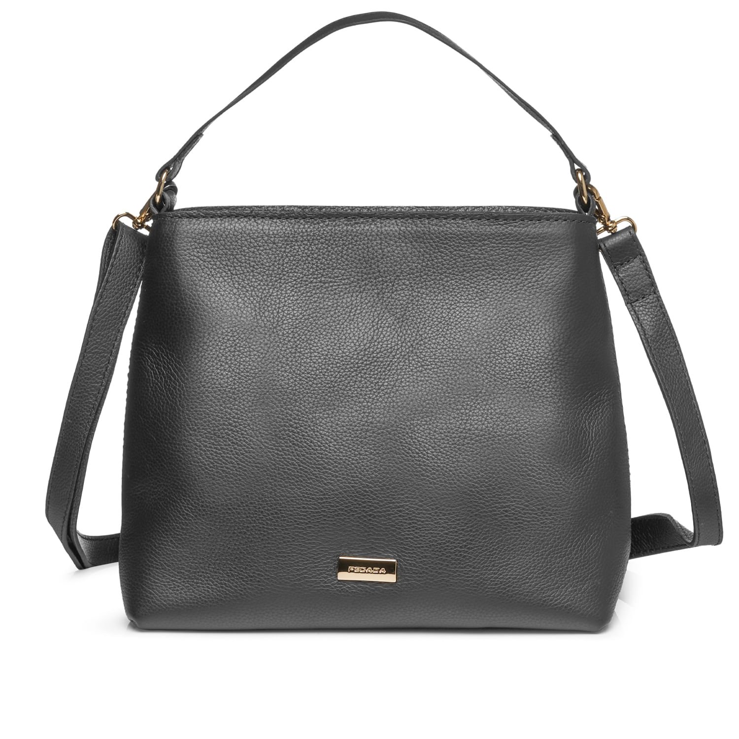 Bolsa Pegada Feminina Tote em Couro Preto BO210011-01 Preto 1