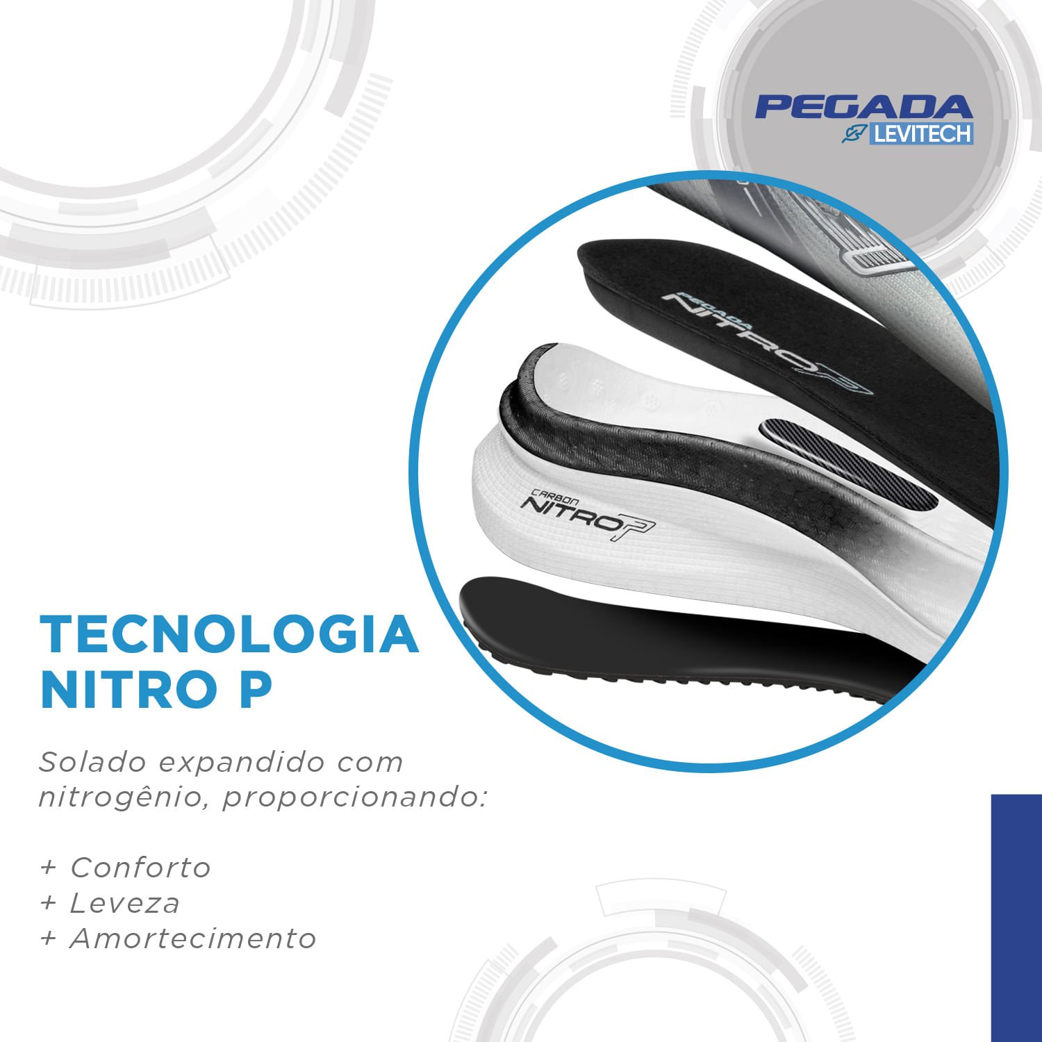 Tênis Esportivo Pegada Masculino em Tecido Blue 190804-03 Azul 4