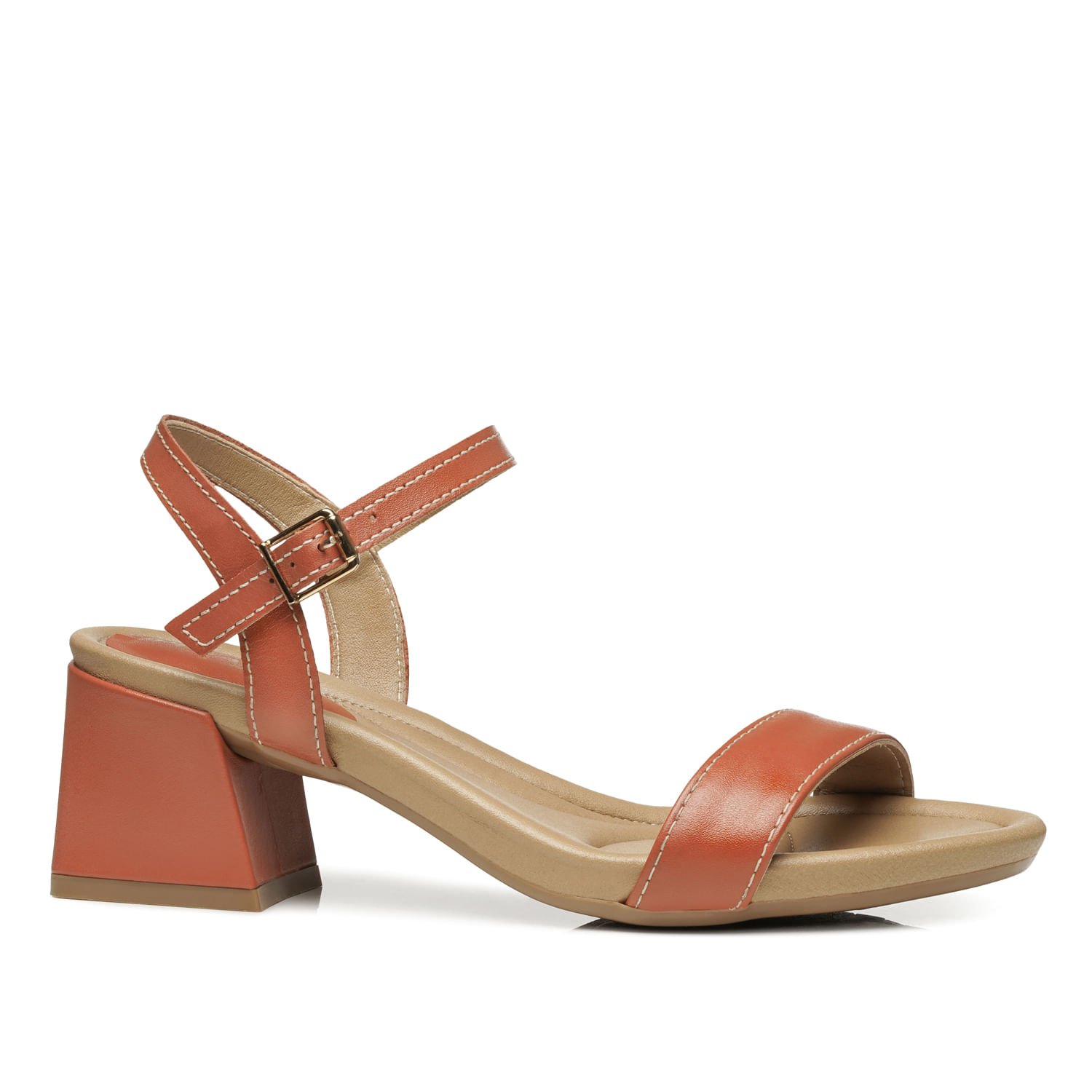 Sandália Pegada Feminino em Couro Telha 234306-04 Telha 1