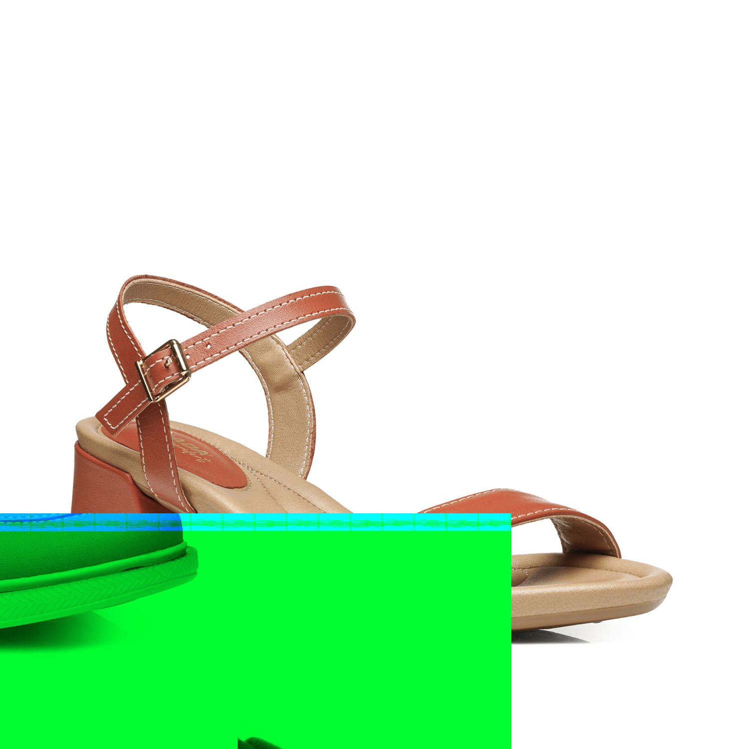 Sandália Pegada Feminino em Couro Telha 234306-04 Telha 2