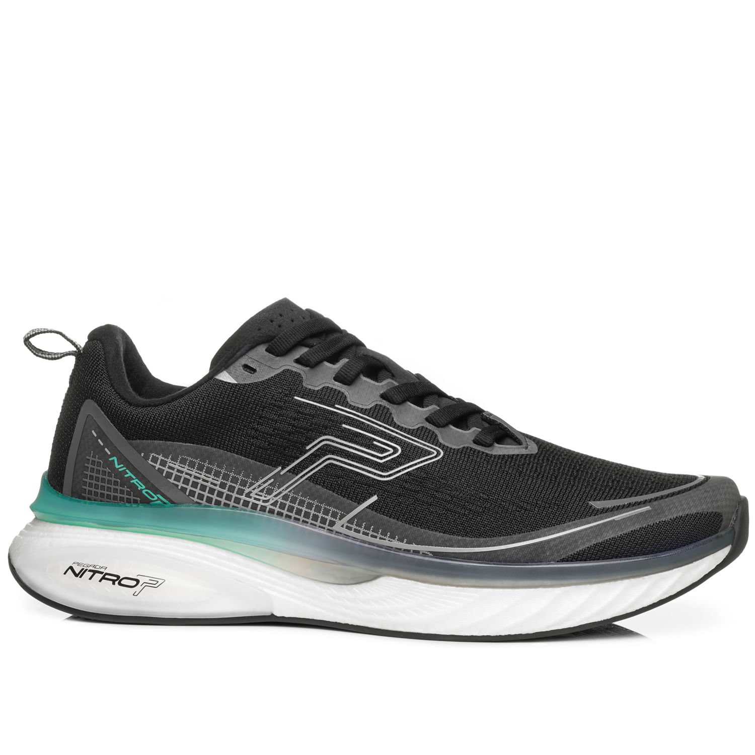 Tênis Esportivo Pegada Masculino em Tecido Preto 191003-04 Preto 1