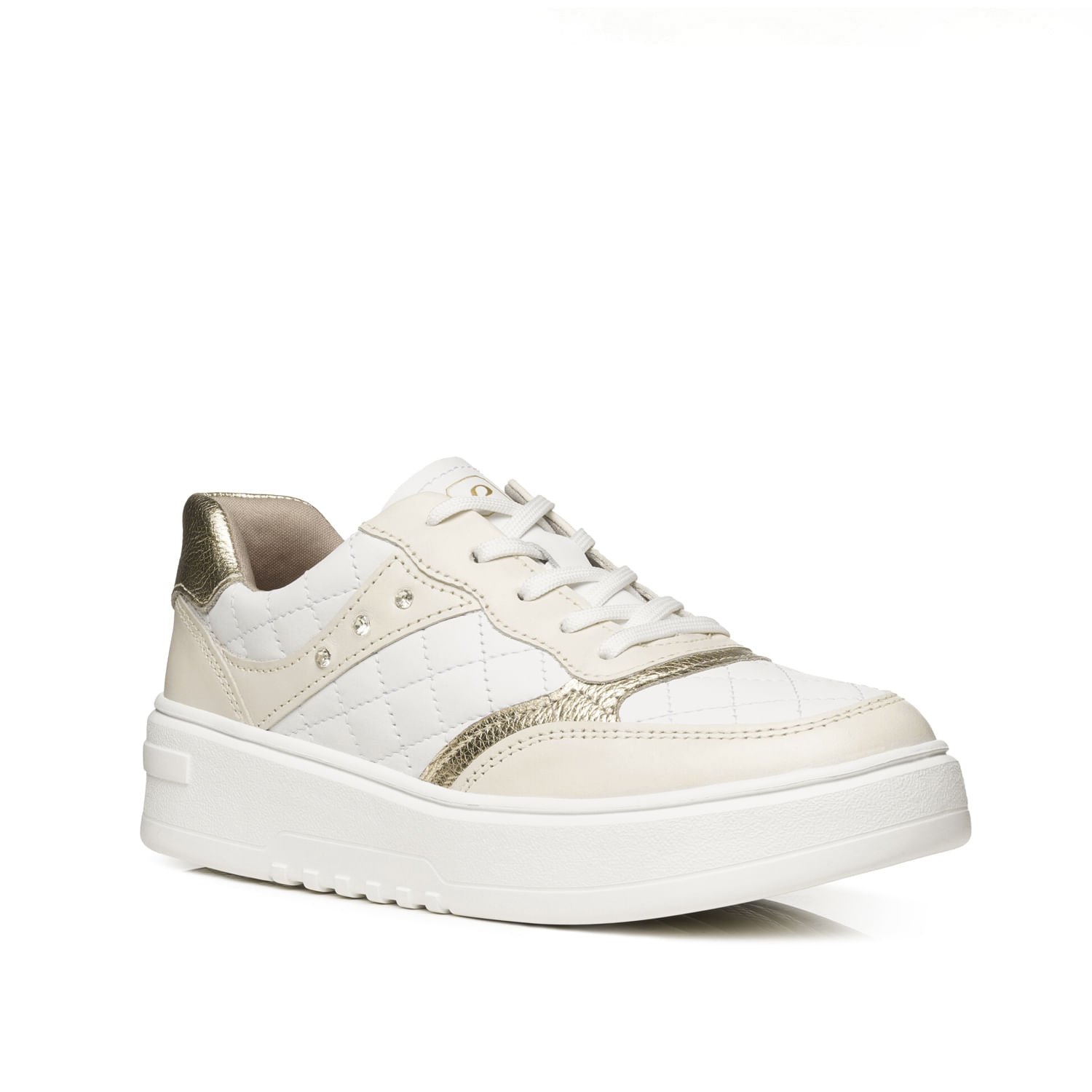 Tênis Pegada Feminino em Couro Branco 213105-02 Branco/Dourado 3