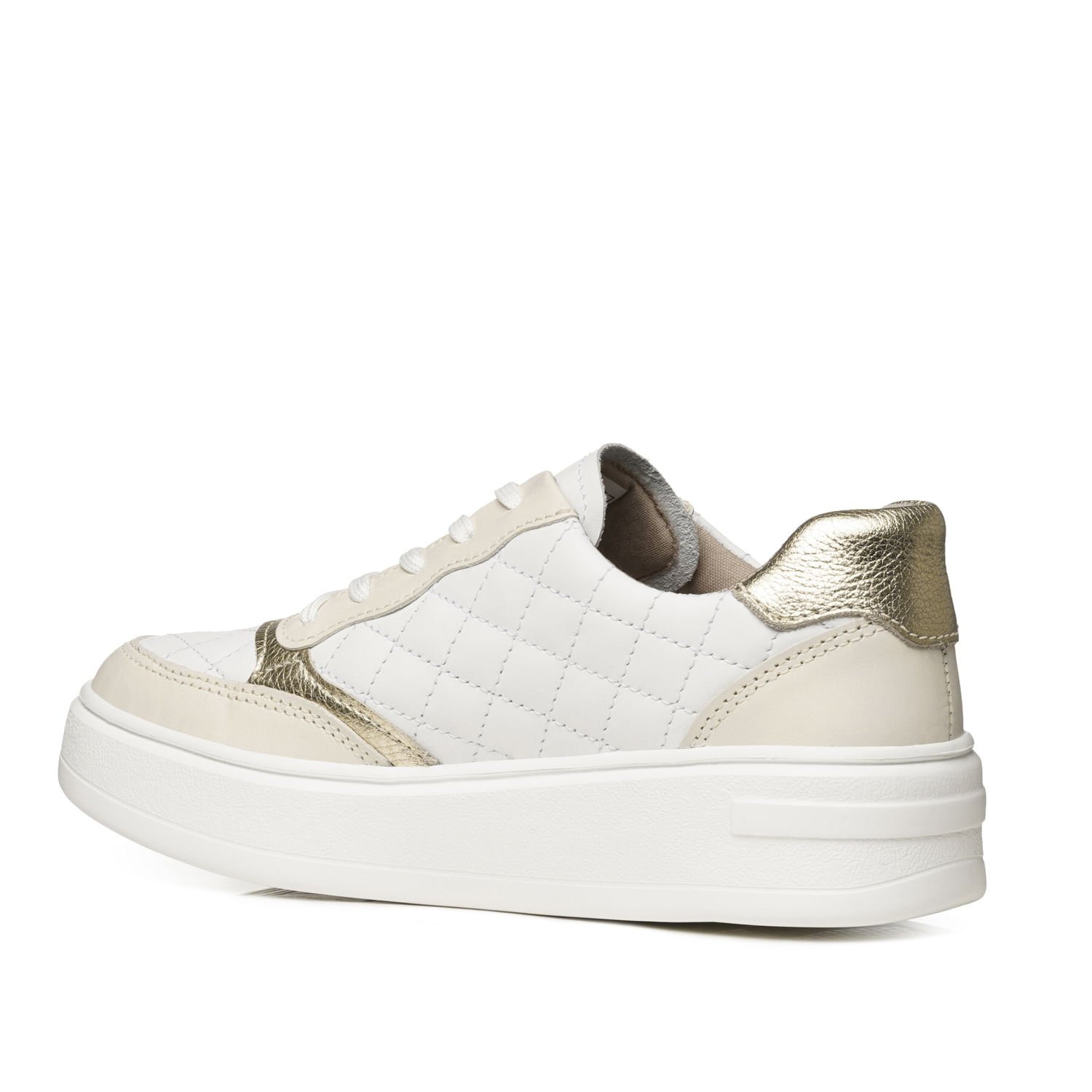Tênis Pegada Feminino em Couro Branco 213105-02 Branco/Dourado 4