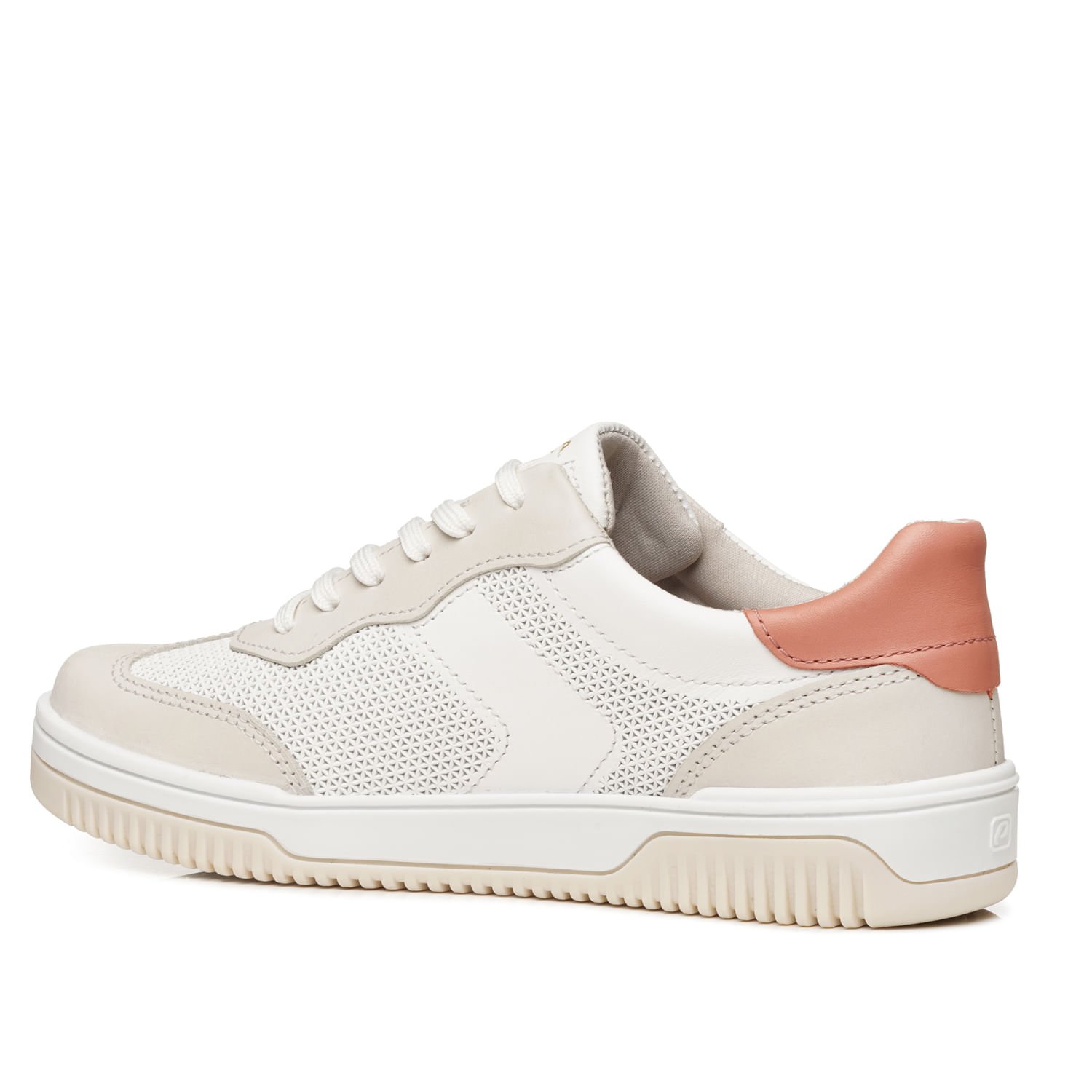 Tênis Pegada Feminino em Couro Branco 211805-02 Branco/Bege/Rosa 4