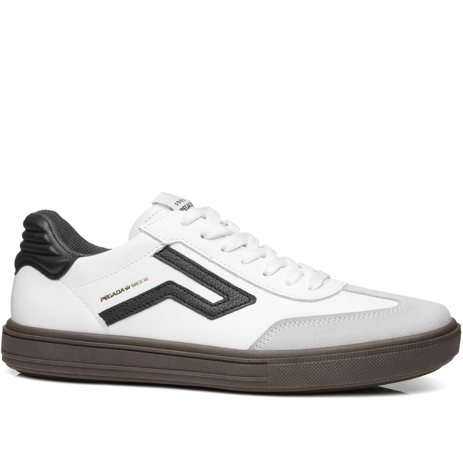 Tênis Casual Pegada Masculino em Couro Branco 111507-02