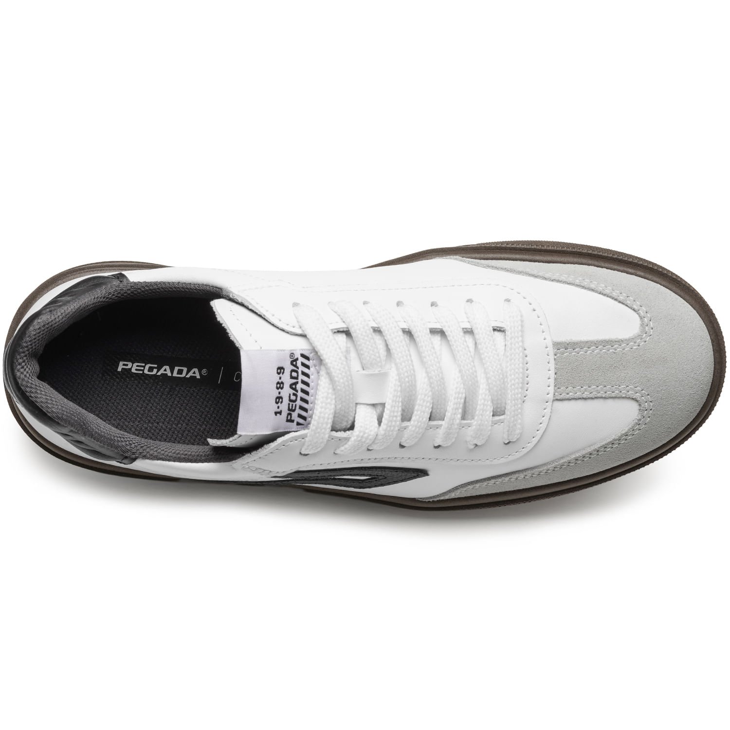 Tênis Casual Pegada Masculino em Couro Branco 111507-02 Branco/Preto/Cinza 5