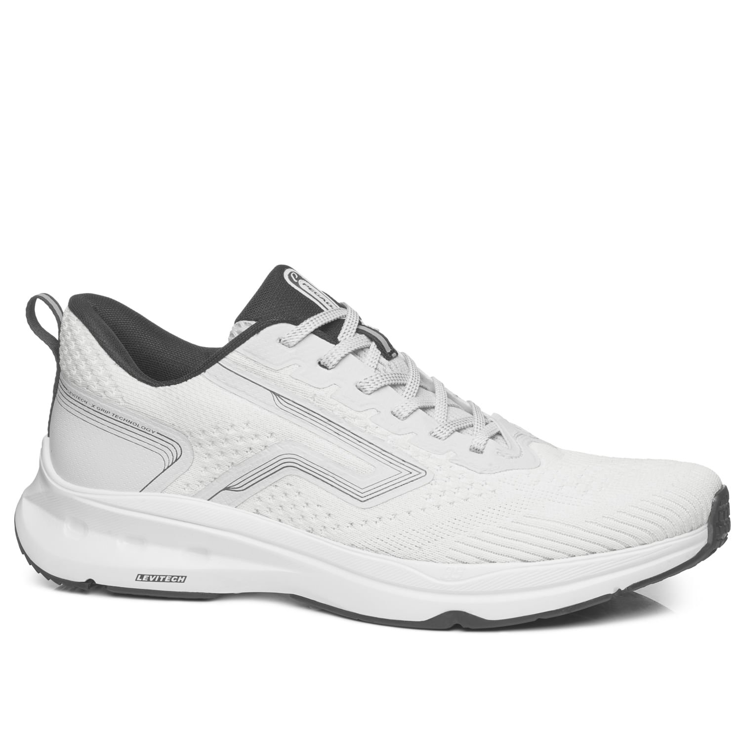 Tênis Esportivo Pegada Masculino em Tecido Branco 190605-01