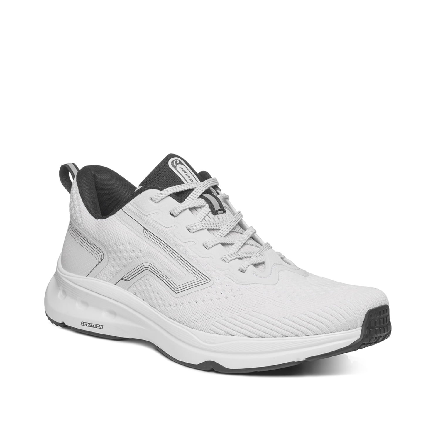 Tênis Esportivo Pegada Masculino em Tecido Branco 190605-01 Branco 2