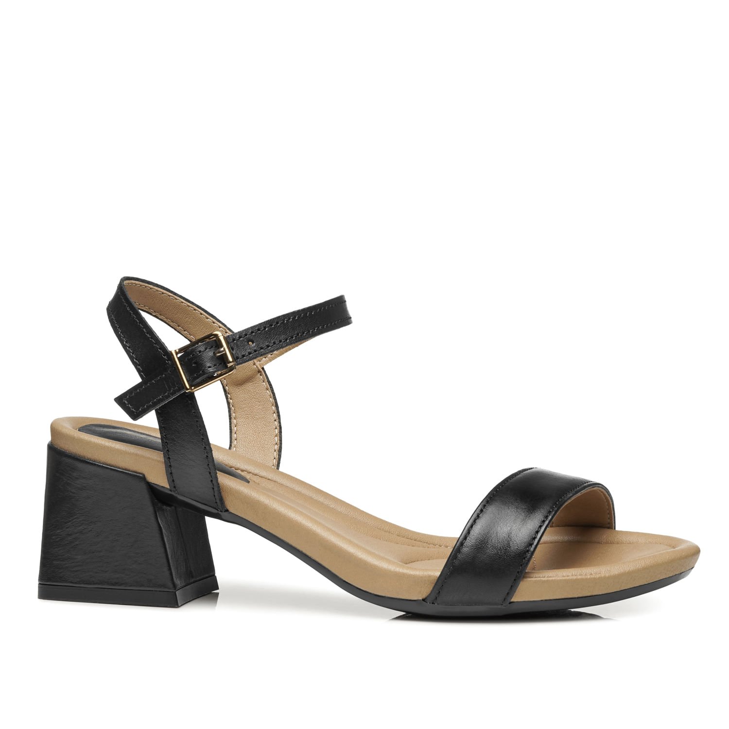 Sandália Pegada Feminino em Couro Preto 234306-03