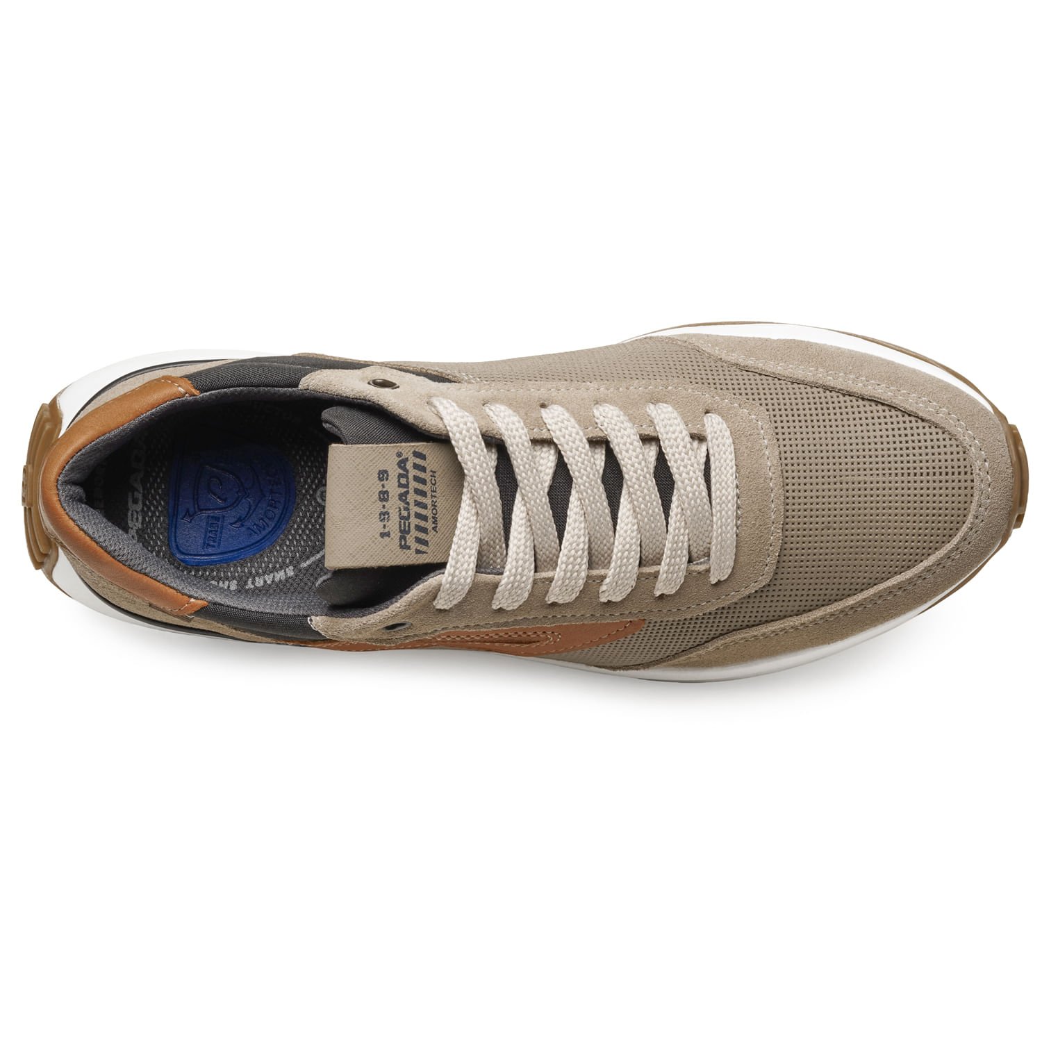 Tênis Casual Pegada Masculino em Couro Areia 110752-04 Areia 6