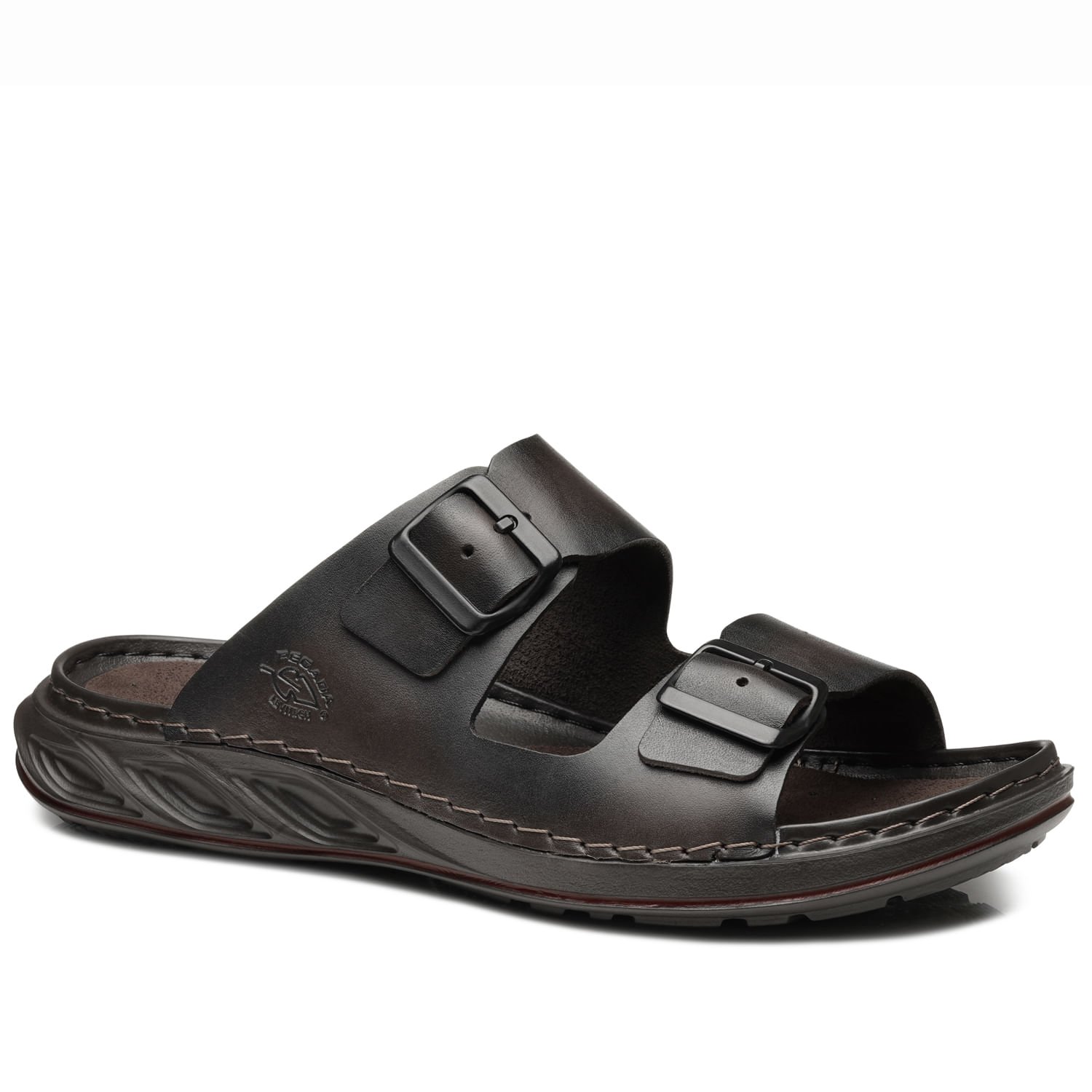 Chinelo Pegada Masculino em Couro Brown 134106-04