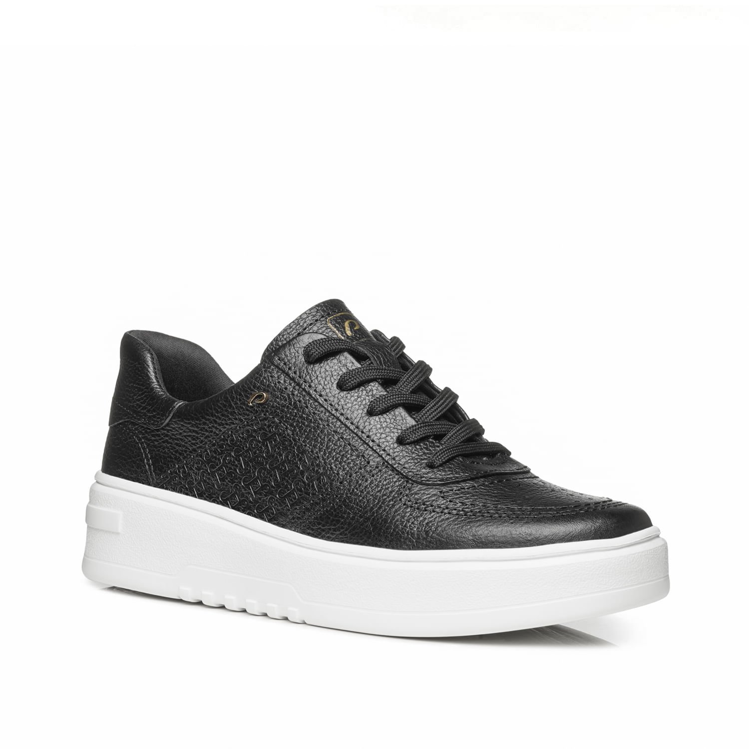 Tênis Pegada Feminino em Couro Preto 213101-04 Preto 3