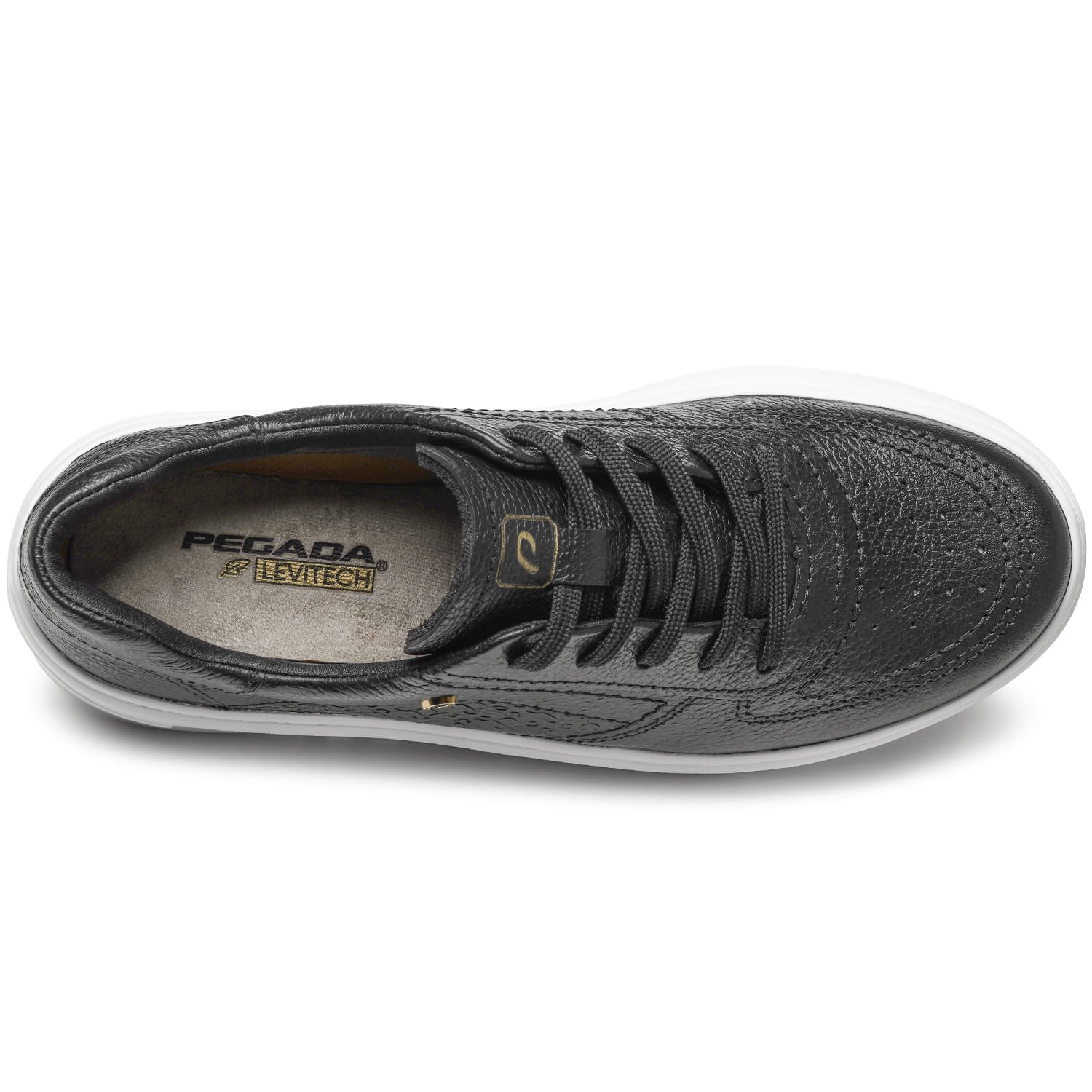 Tênis Pegada Feminino em Couro Preto 213101-04 Preto 7