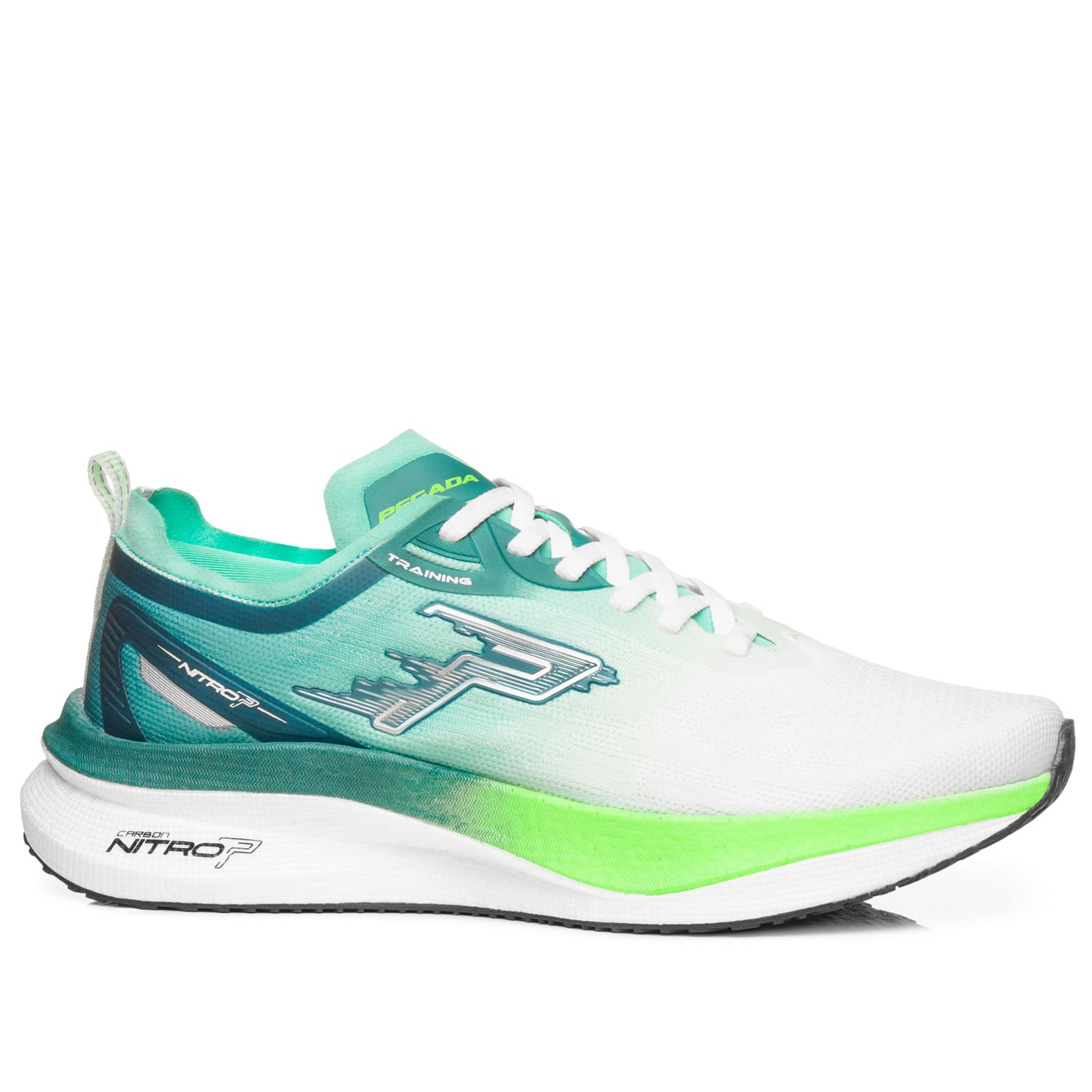 Tênis Esportivo Pegada Feminino em Tecido Off White 290804-02 Branco/Verde 1