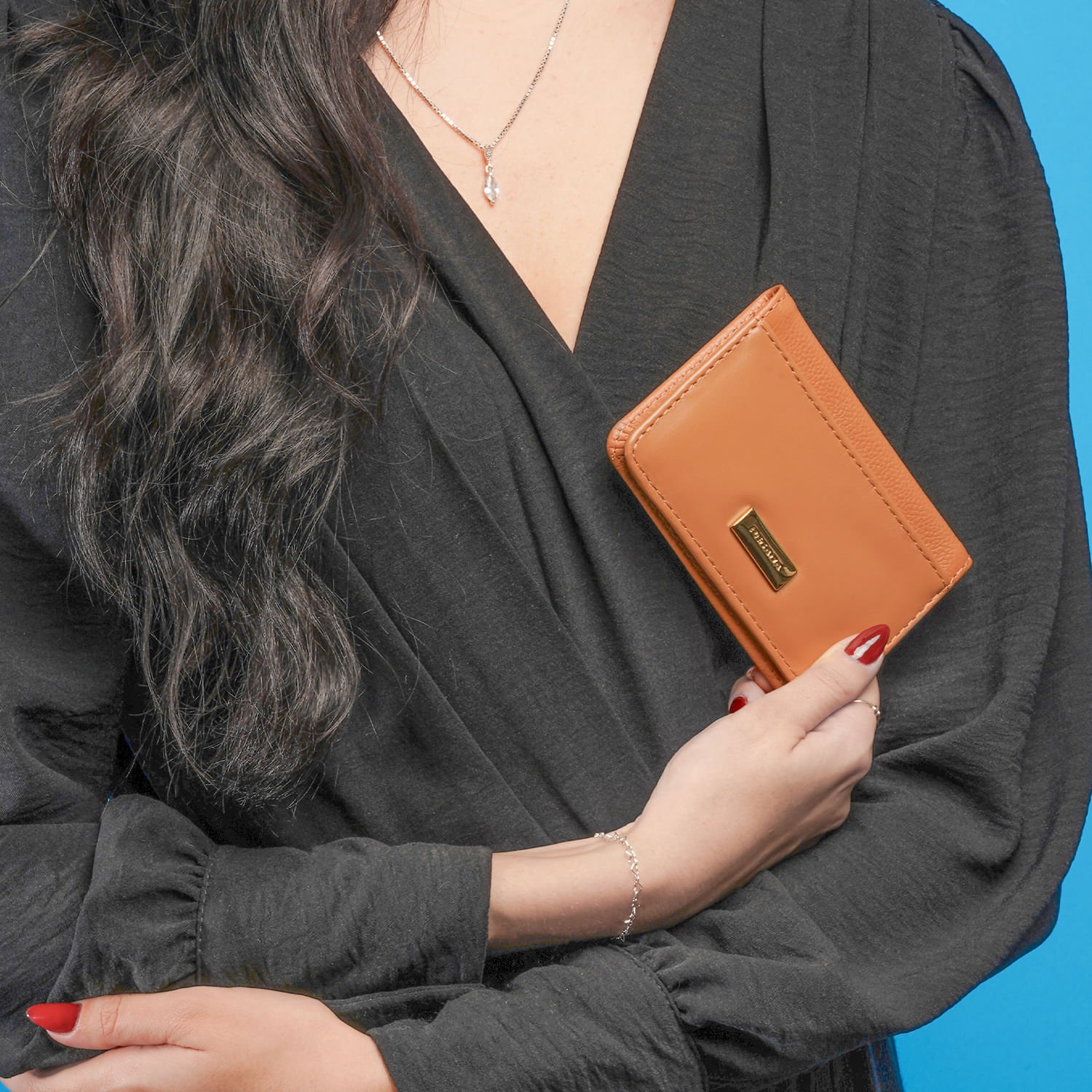 Carteira Pegada Feminina em Couro Caramelo CA001305-02 Marrom 2