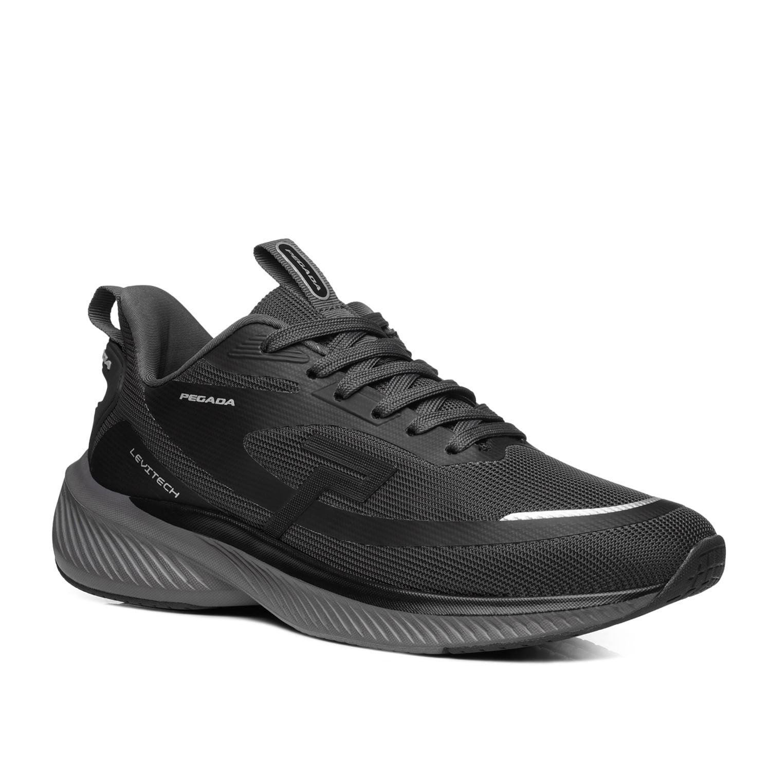 Tênis Esportivo Pegada Masculino em Tecido Preto 191201-02 Preto 2