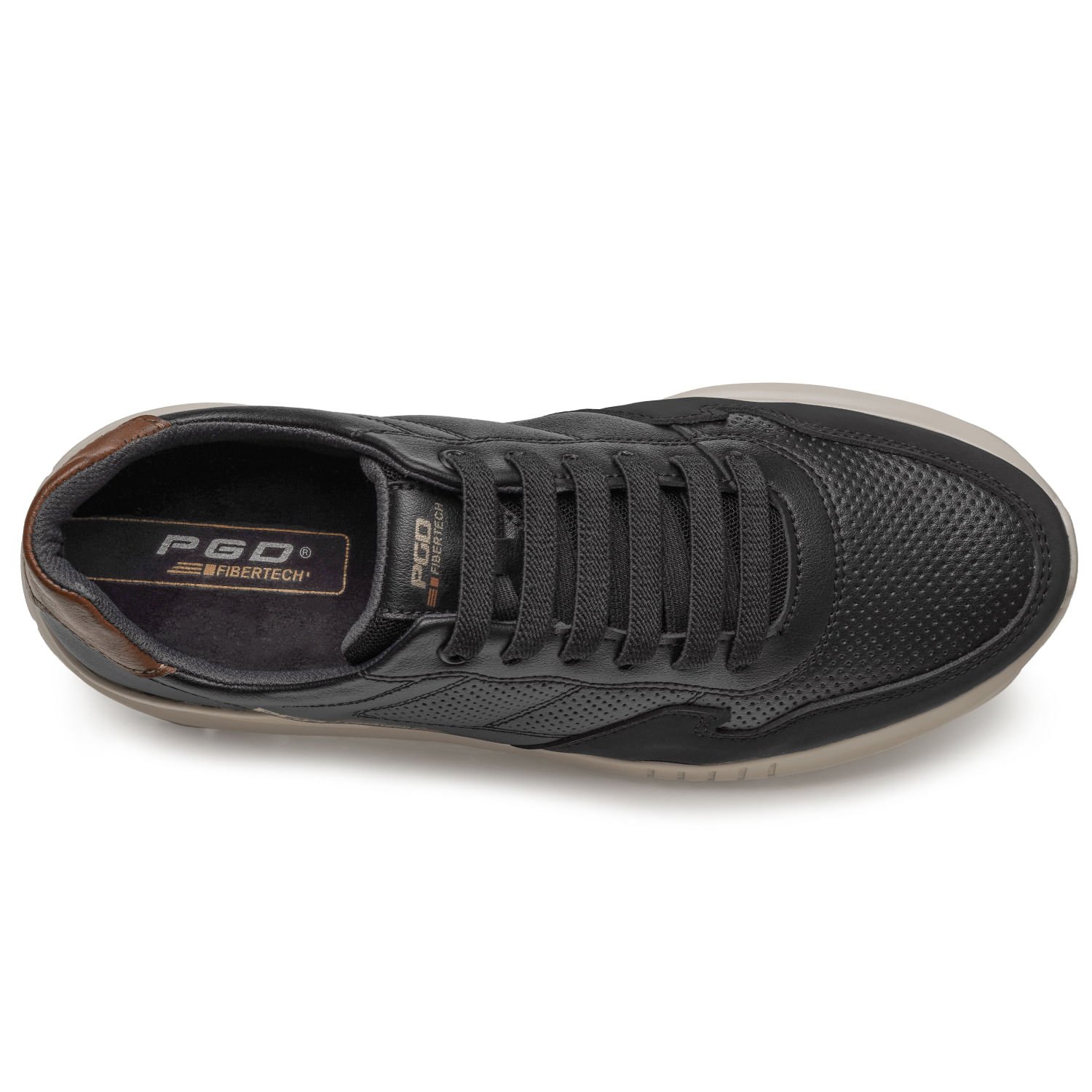 Sapatênis Pegada Masculino em Microfibra Preto 172601-03 Preto 6