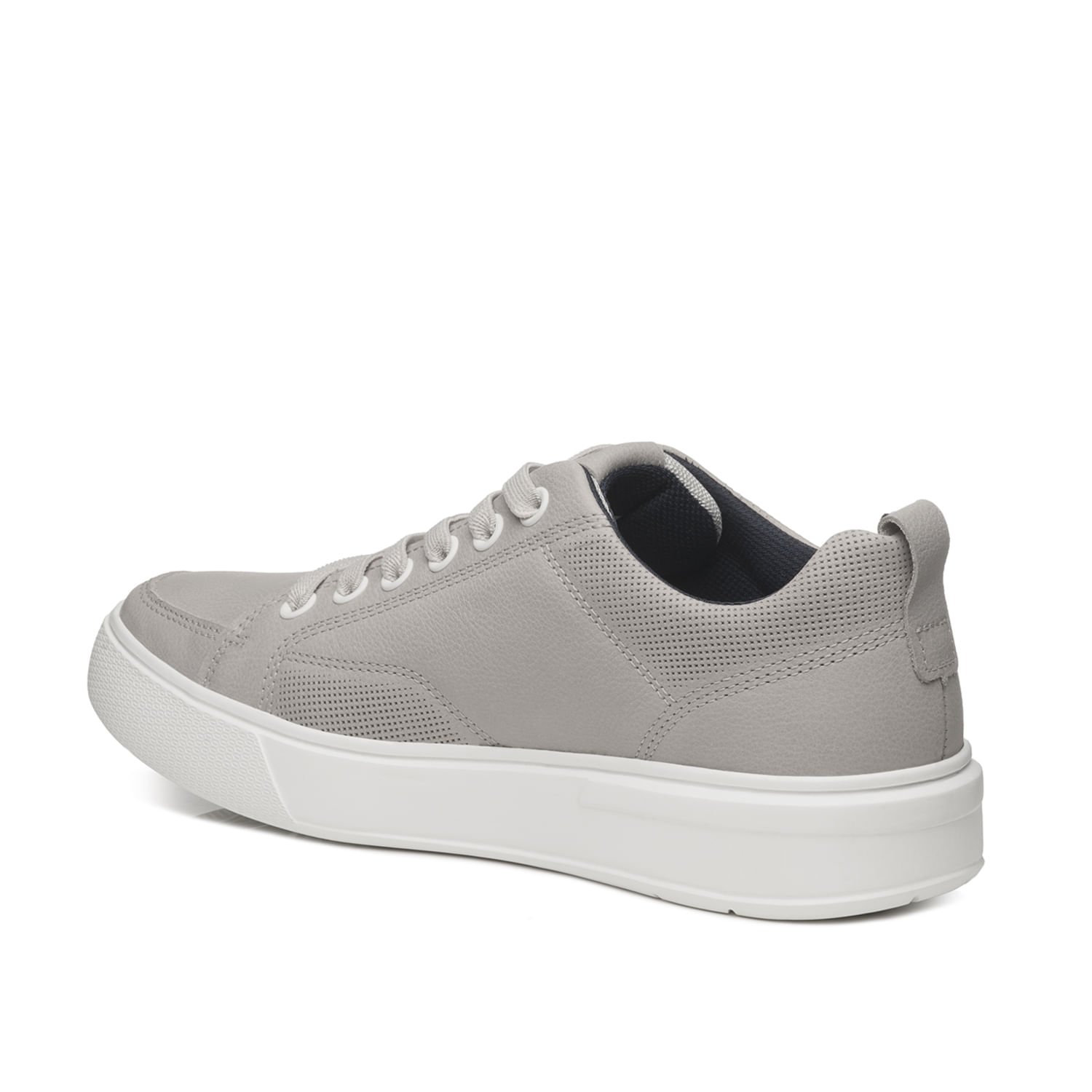 Tênis Casual Pegada Masculino Plus Size em Couro Silver 511902-09 Cinza 3