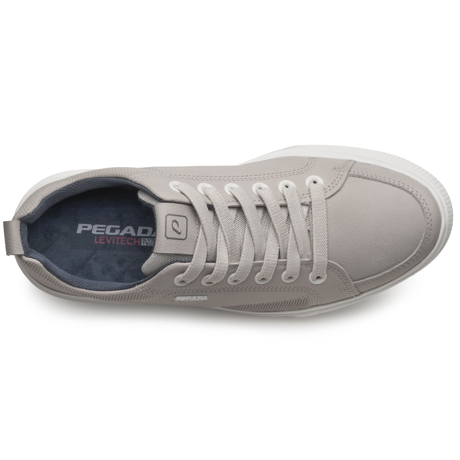 Tênis Casual Pegada Masculino Plus Size em Couro Silver 511902-09 Cinza 6