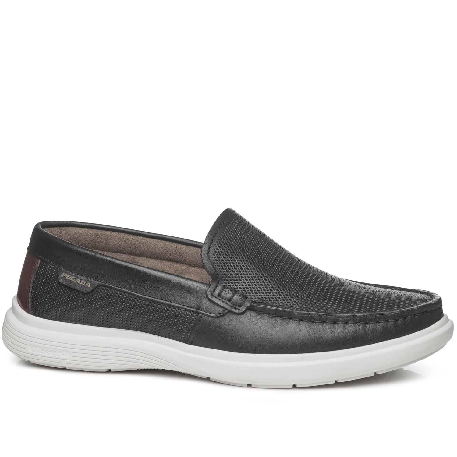 Mocassim Pegada Masculino em Couro Preto 142202-02