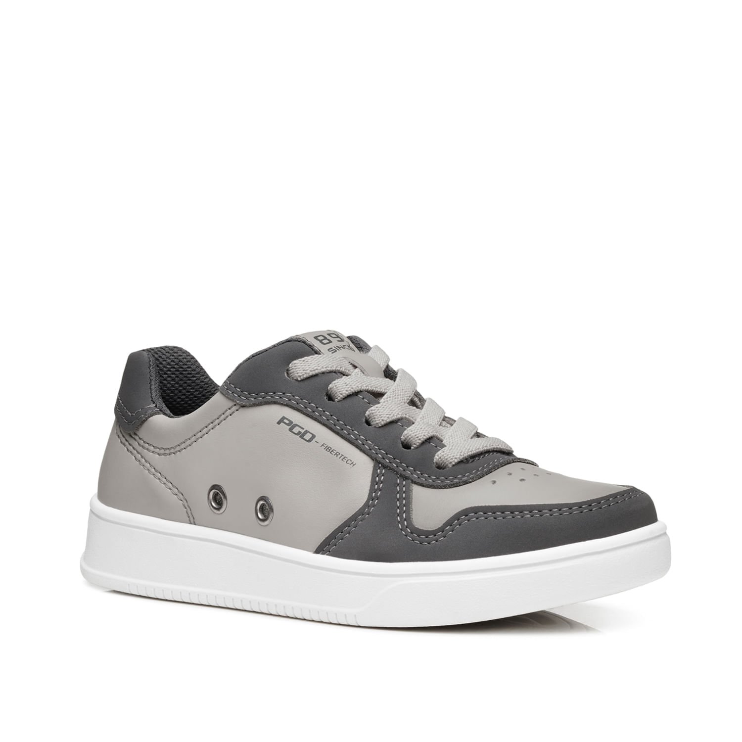 Tênis Casual Pegada Infantil em Microfibra Silver 371901-24 Cinza 3